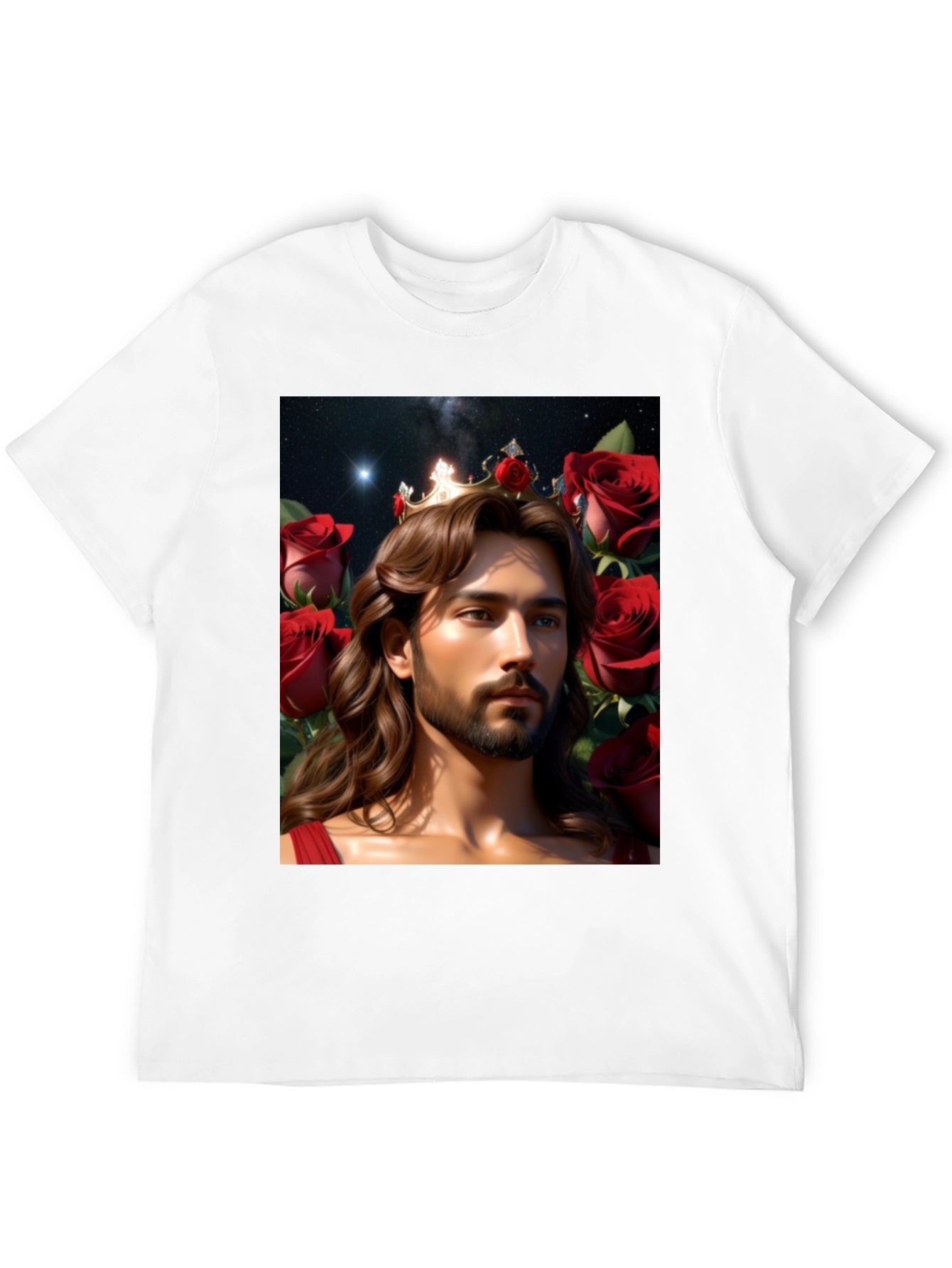 King Jesus Crowned in Roses Graphic Tee