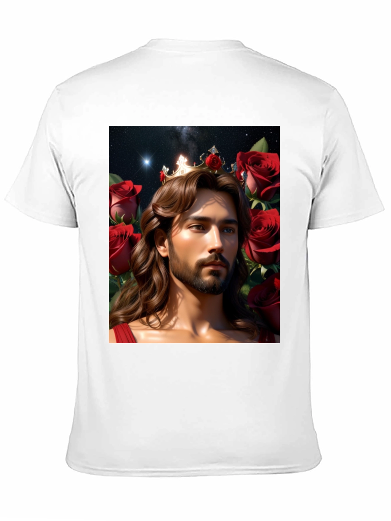 King Jesus Crowned in Roses Graphic Tee