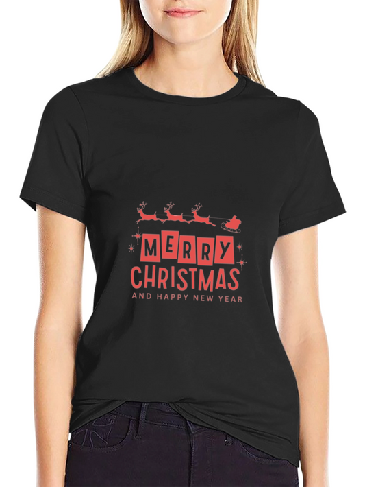 Festive Holiday T-Shirt - Merry Christmas & Happy New Year