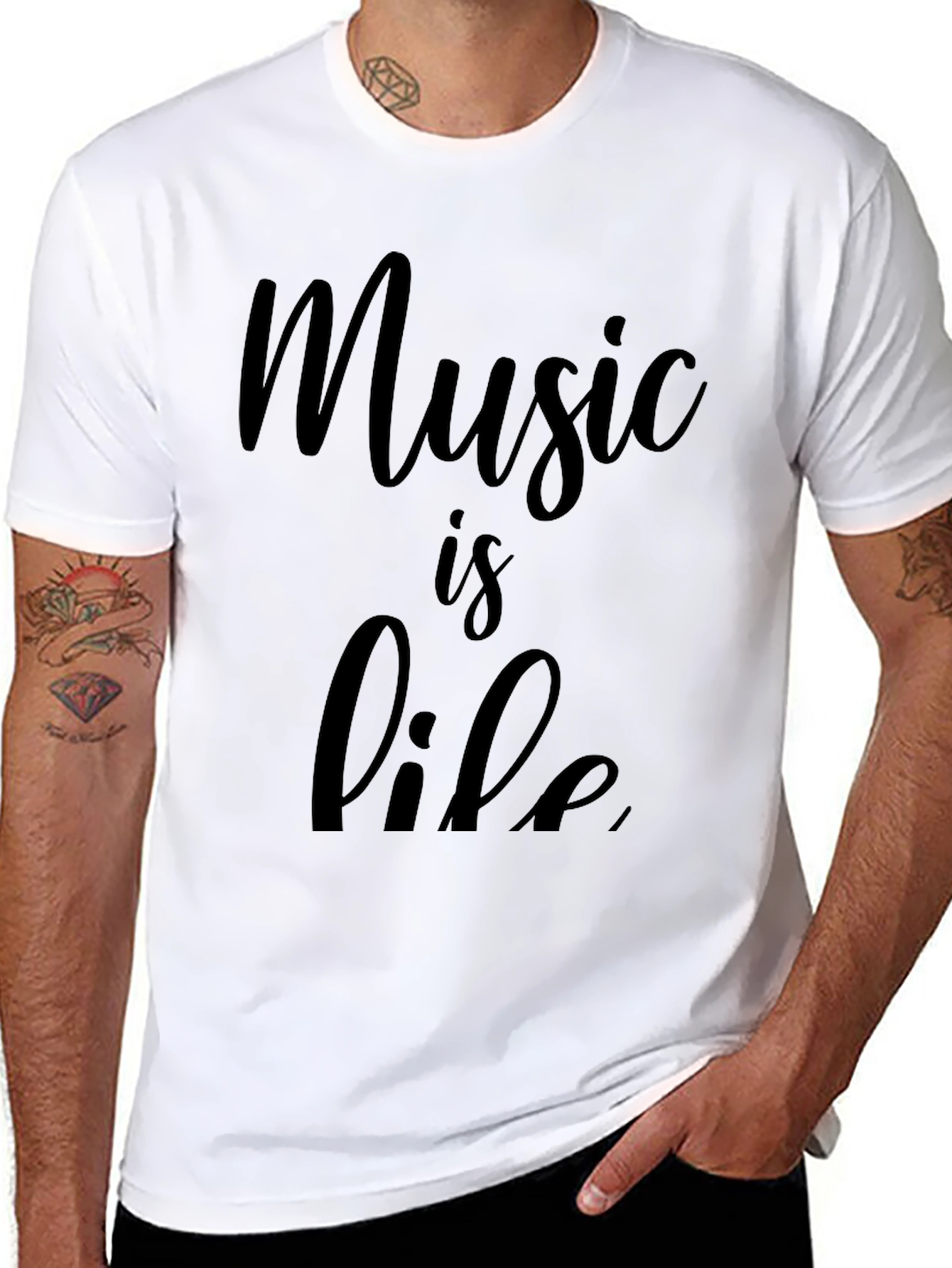 Music is Life Graphic Tee - Black T-Shirt