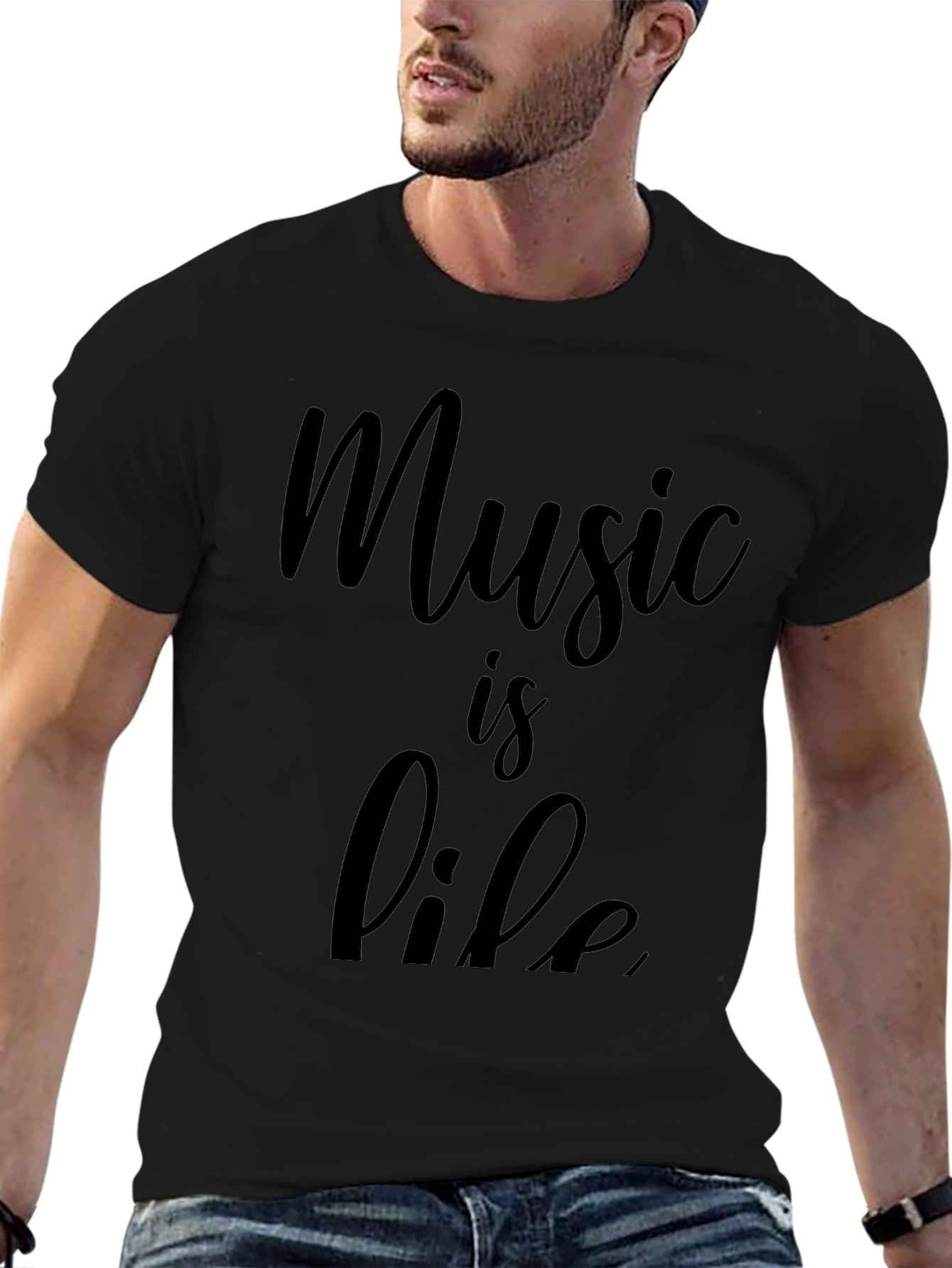 Music is Life Graphic Tee - Black T-Shirt