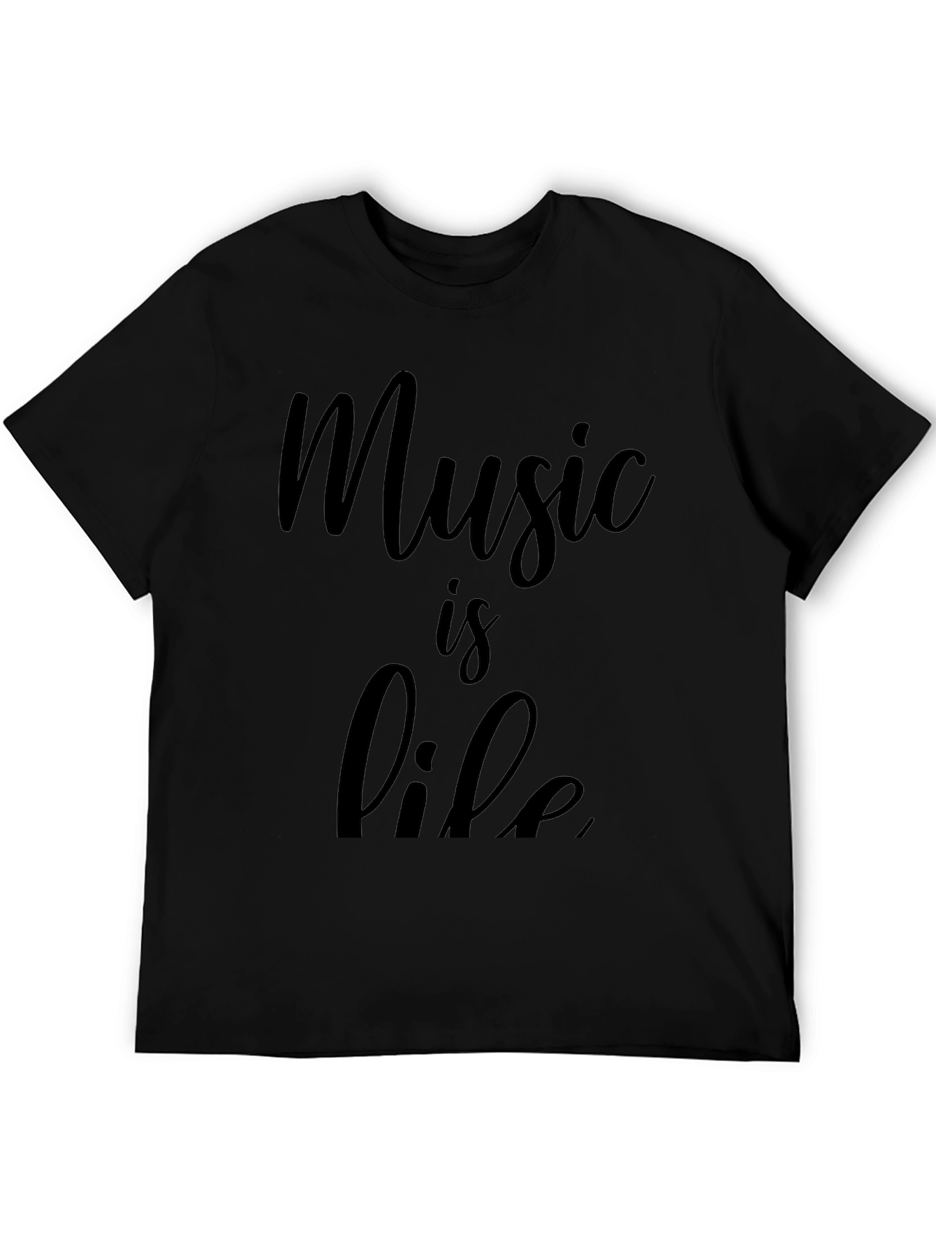 Music is Life Graphic Tee - Black T-Shirt