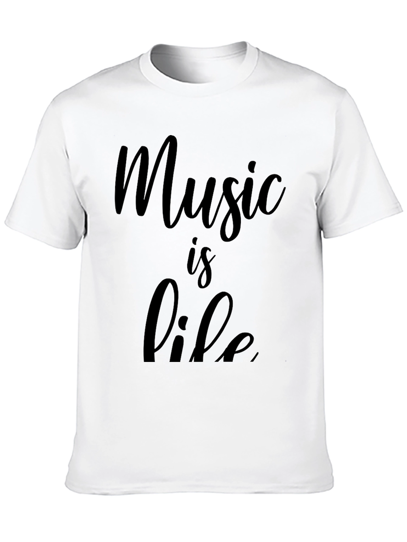 Music is Life Graphic Tee - Black T-Shirt