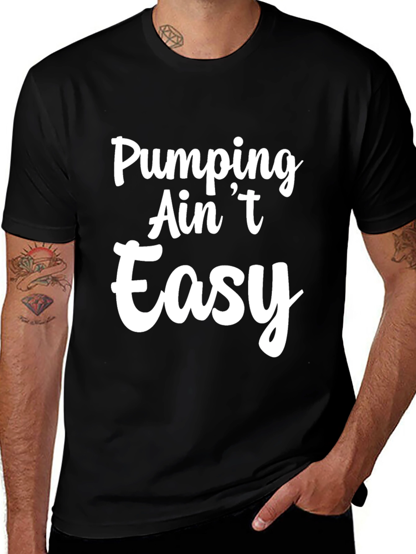 Pumping Aint Easy Graphic Tee - Black T-Shirt