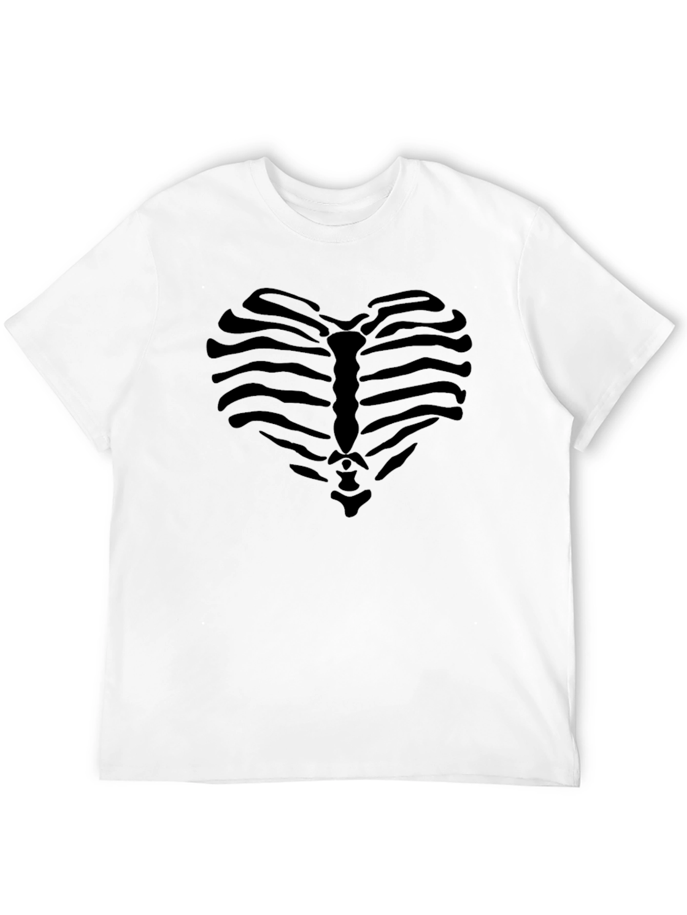 Heart Ribcage Graphic T-Shirt - Black