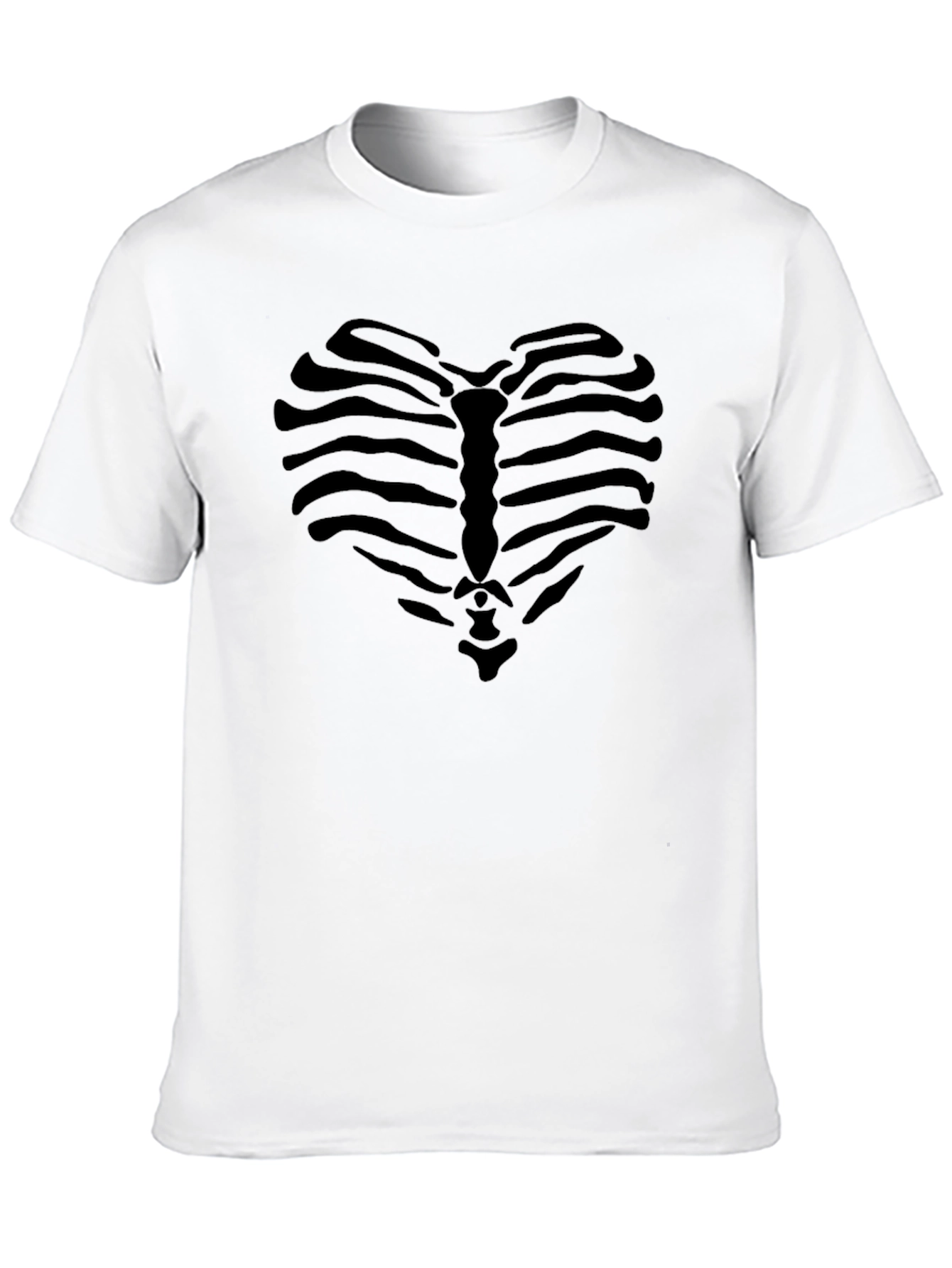 Heart Ribcage Graphic T-Shirt - Black