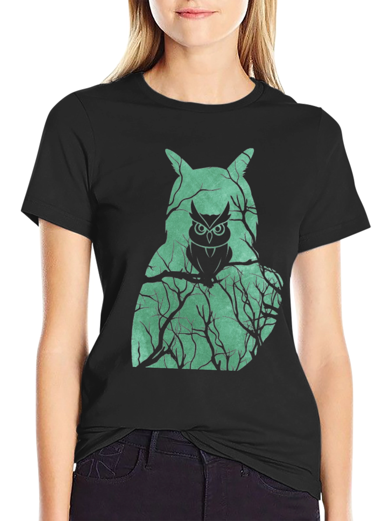 Owl Forest Graphic Tee - Unique Nature Design