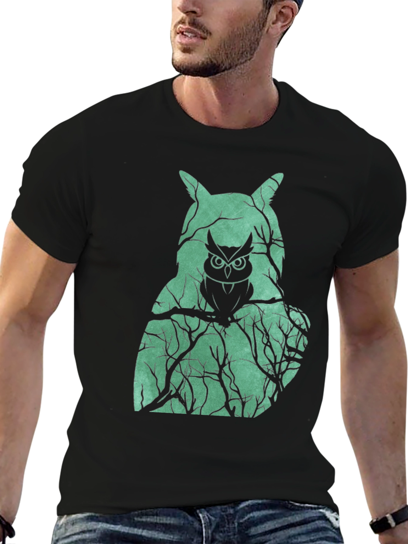 Owl Forest Graphic Tee - Unique Nature Design