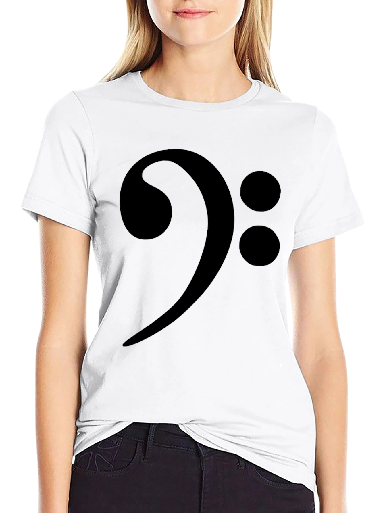 Bass Clef Black T-Shirt - Music Lover Tee