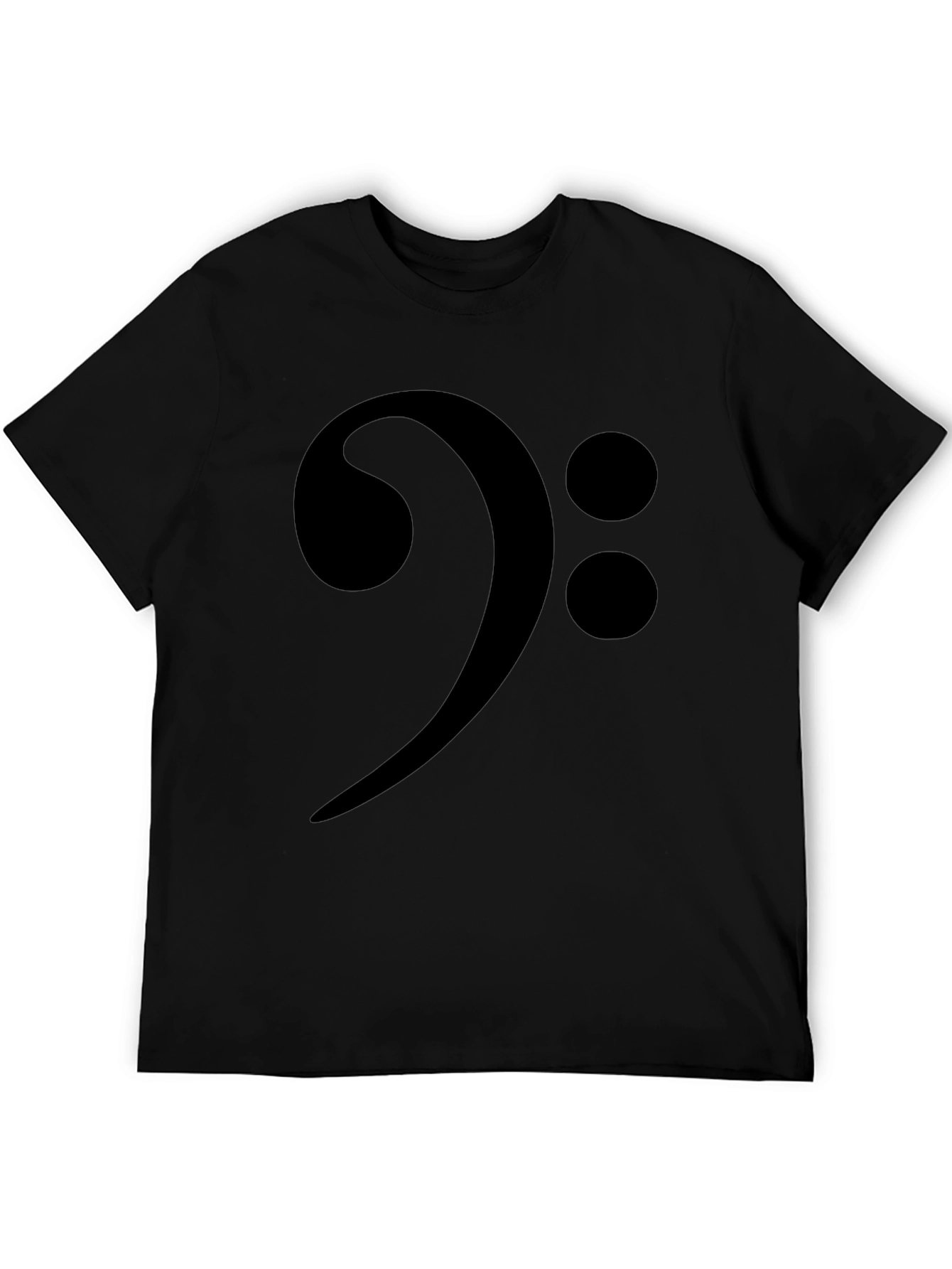 Bass Clef Black T-Shirt - Music Lover Tee