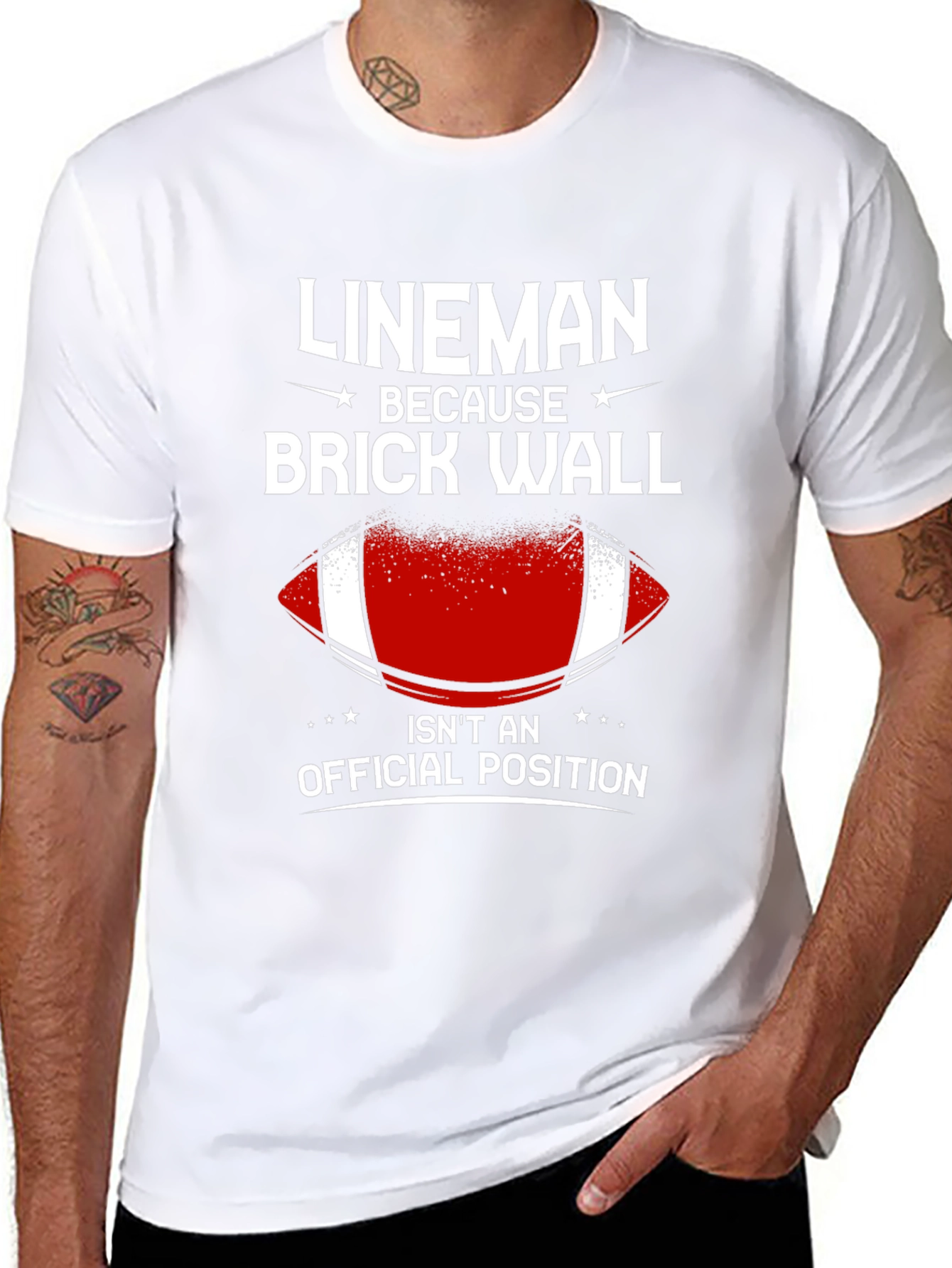 Lineman Brick Wall T-Shirt - Football Offensive Line