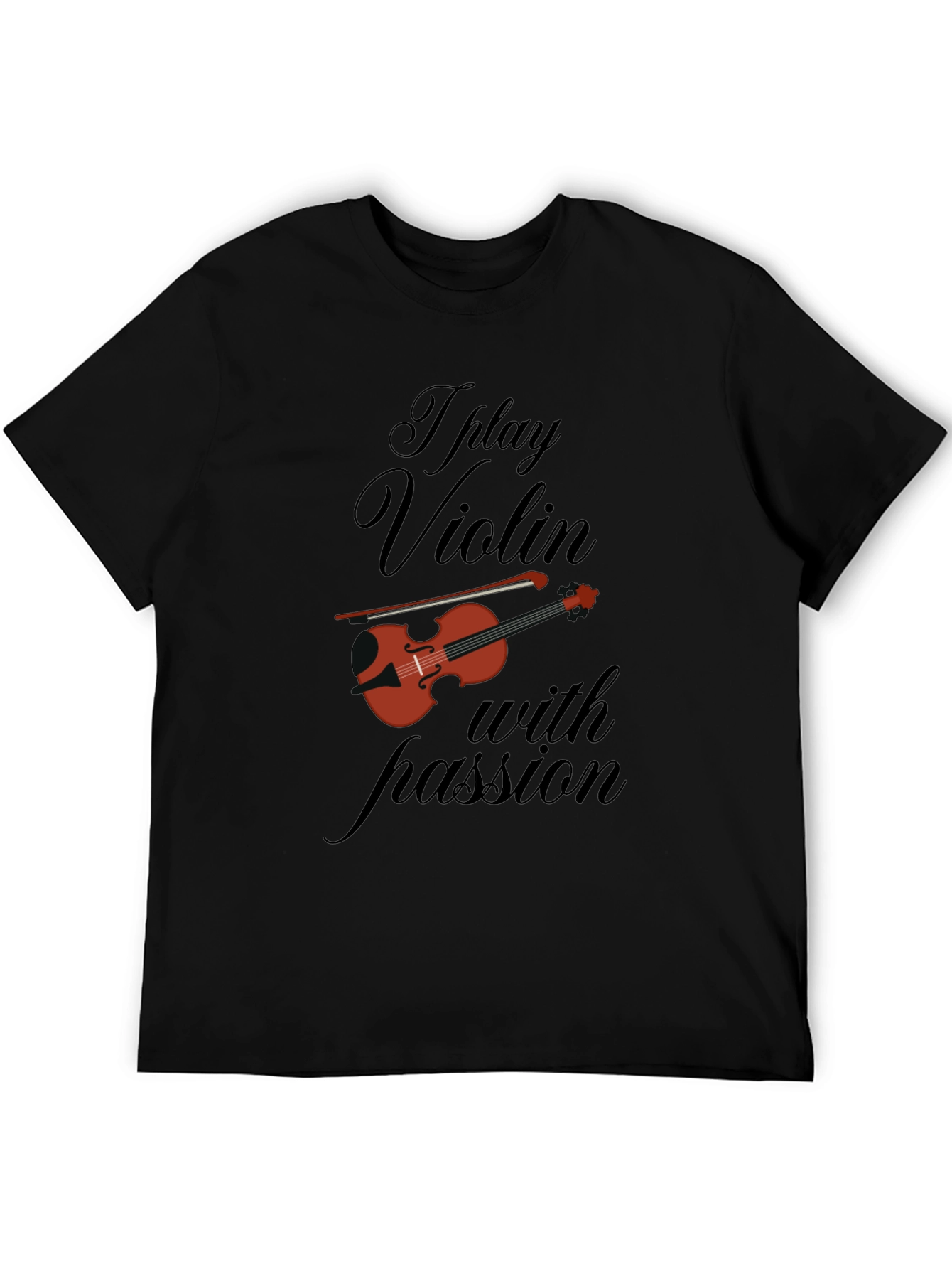 I Play Violin With Passion Black T-Shirt