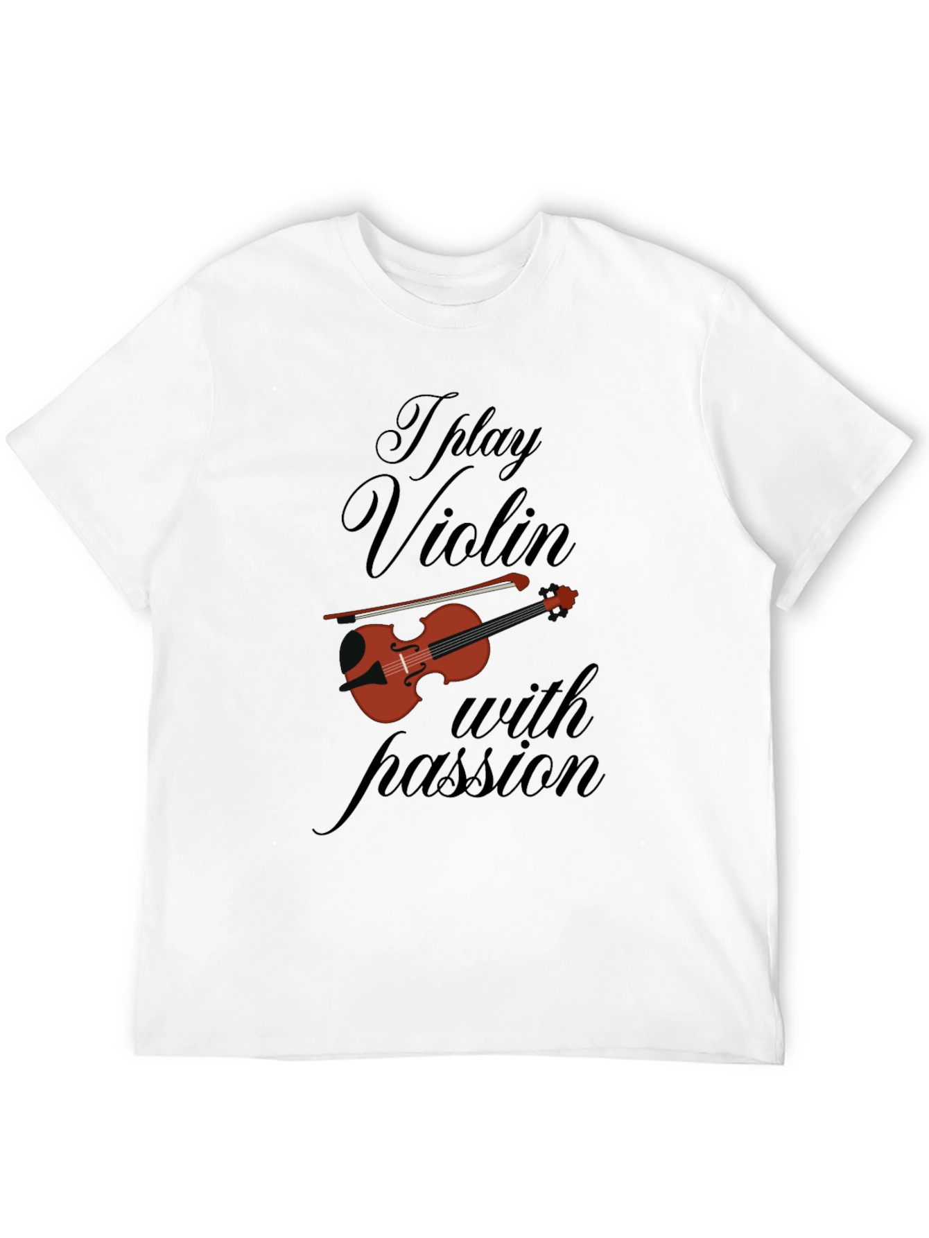 I Play Violin With Passion Black T-Shirt