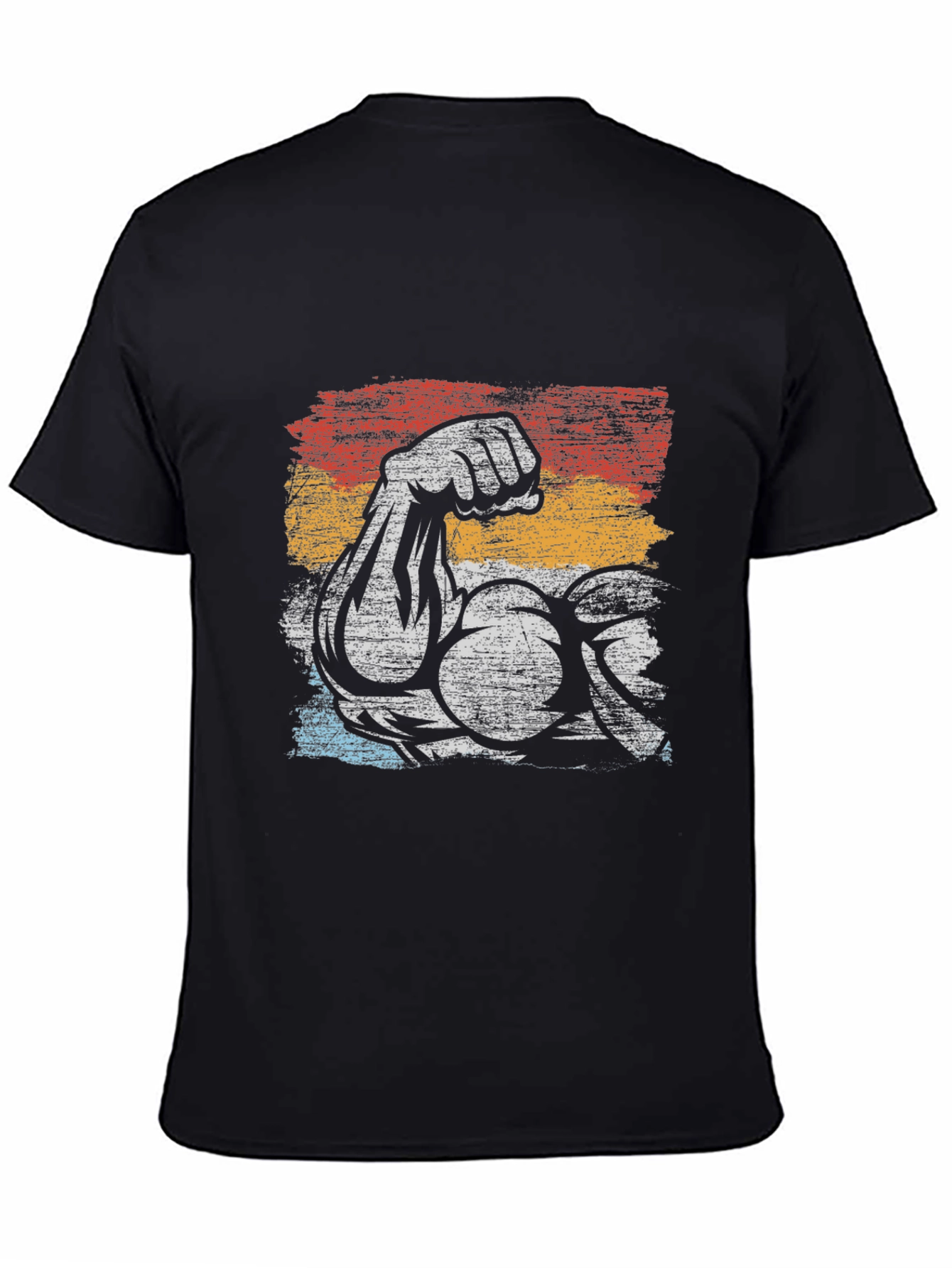 Retro Muscle Arm Graphic T-Shirt - Bodybuilding Gym Tee