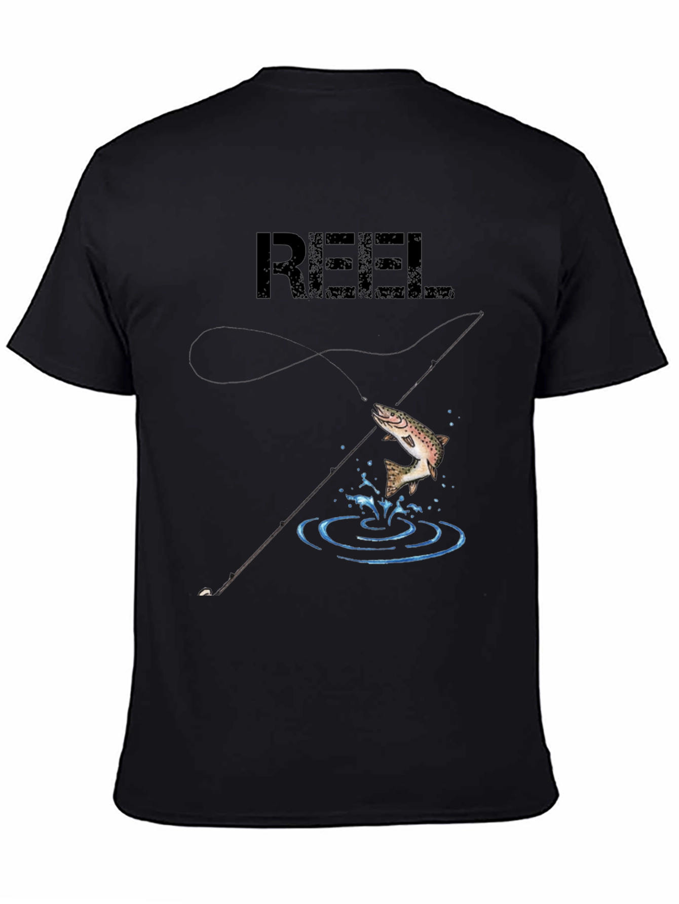 Reel Fish Graphic Tee - Black Cotton