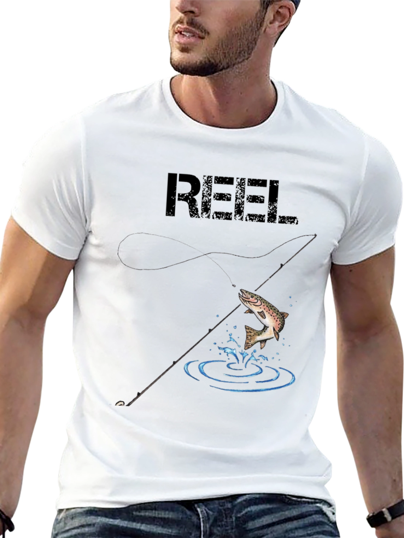 Reel Fish Graphic Tee - Black Cotton