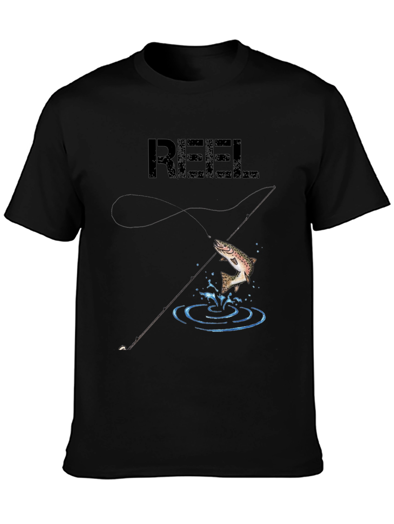 Reel Fish Graphic Tee - Black Cotton
