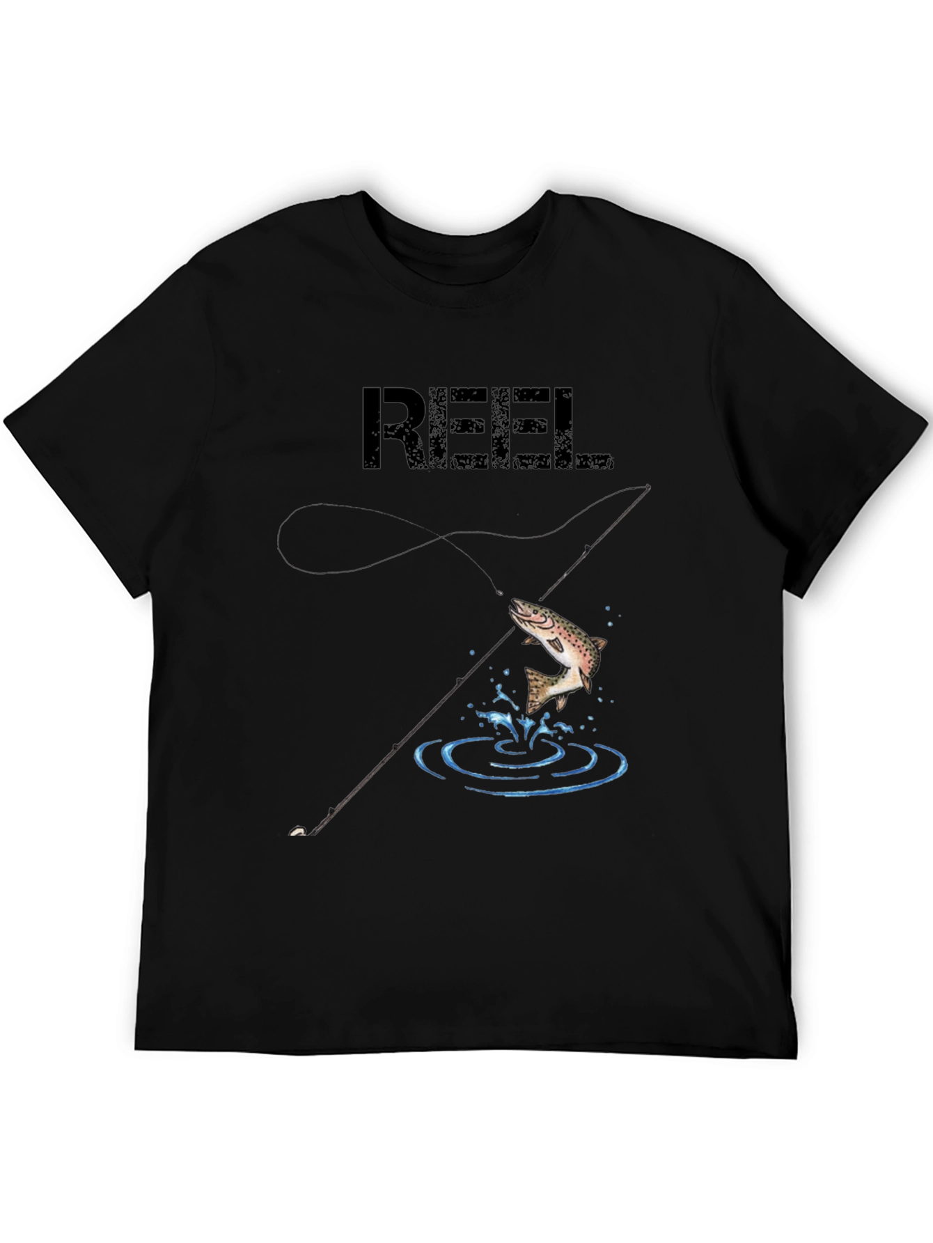 Reel Fish Graphic Tee - Black Cotton