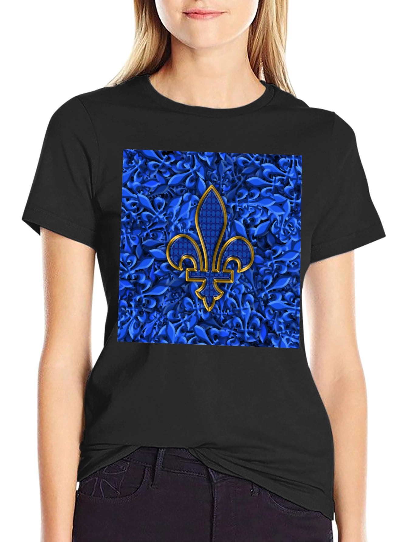 Fleur-de-Lis Graphic Tee - Stylish Mens Black T-Shirt