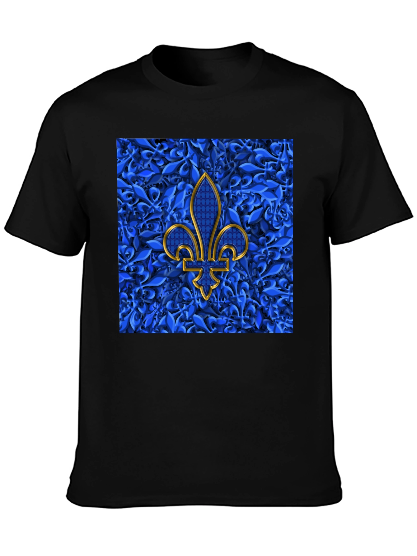 Fleur-de-Lis Graphic Tee - Stylish Mens Black T-Shirt