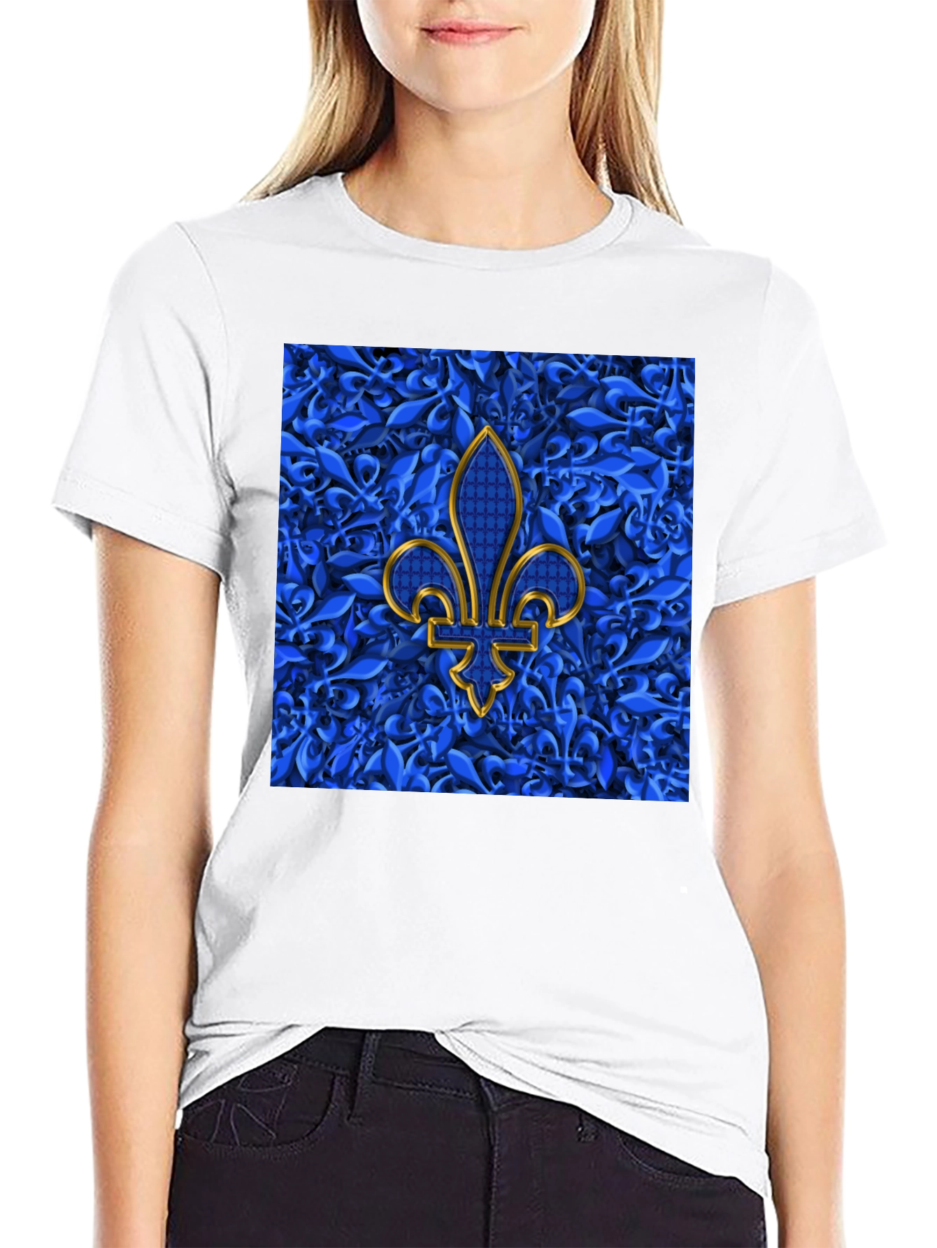 Fleur-de-Lis Graphic Tee - Stylish Mens Black T-Shirt