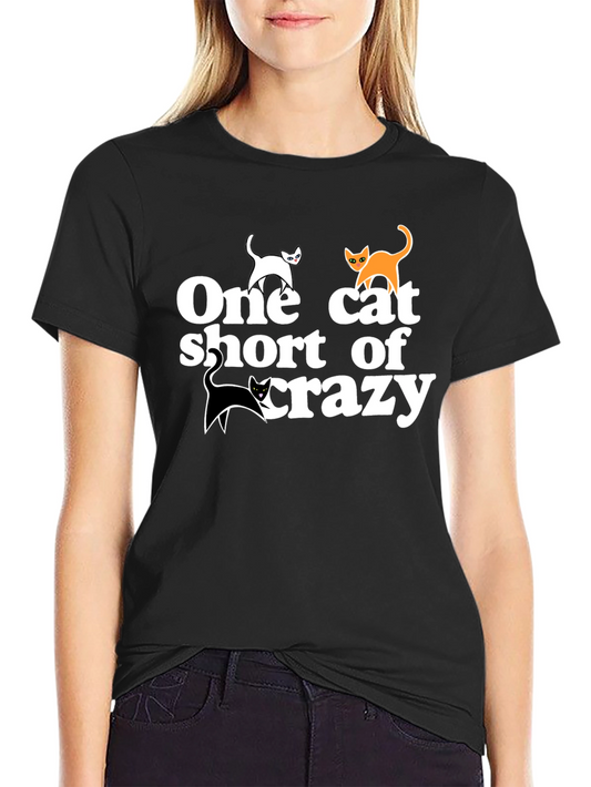 One Cat Short T-Shirt - Crazy Cat Lover Tee