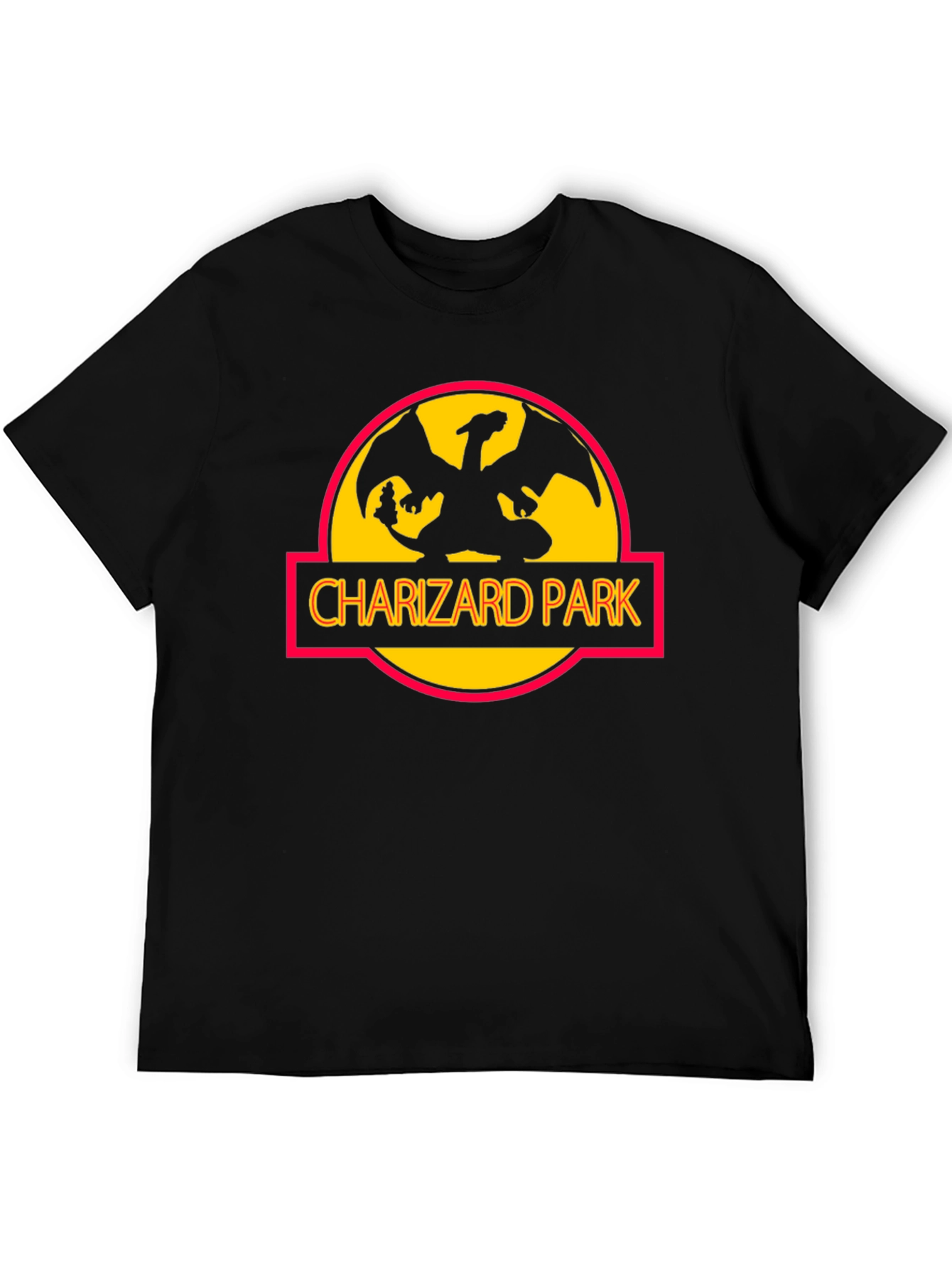Charizard Park Graphic Tee - Black Cotton T-Shirt