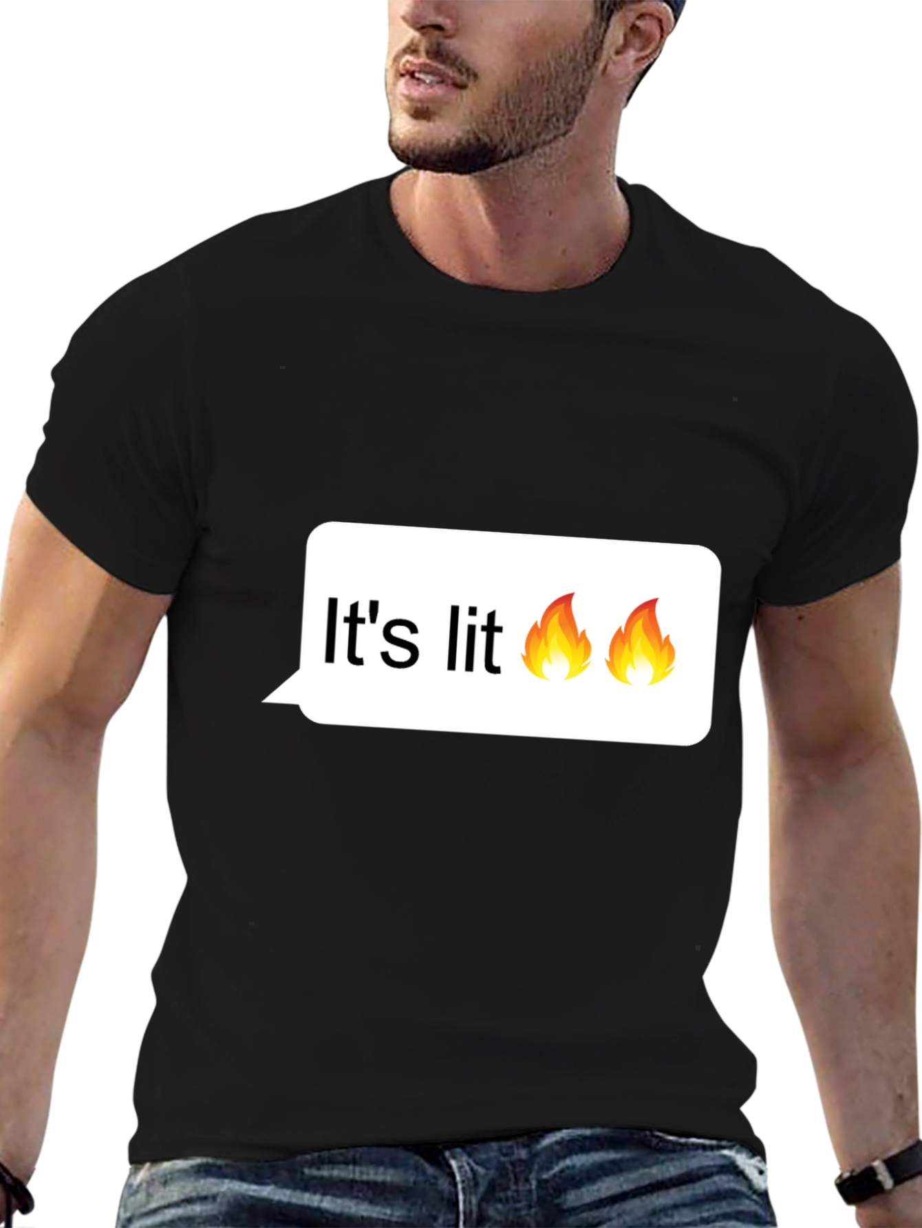 Its Lit! Graphic Tee - Trendy Black T-Shirt