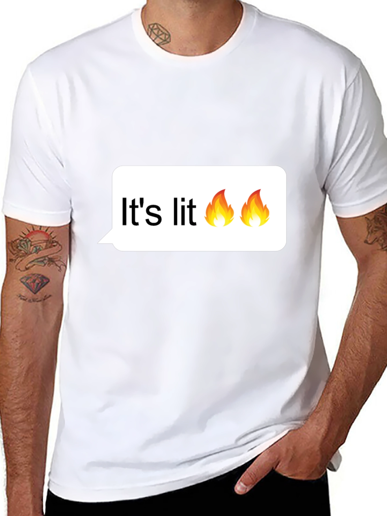 Its Lit! Graphic Tee - Trendy Black T-Shirt
