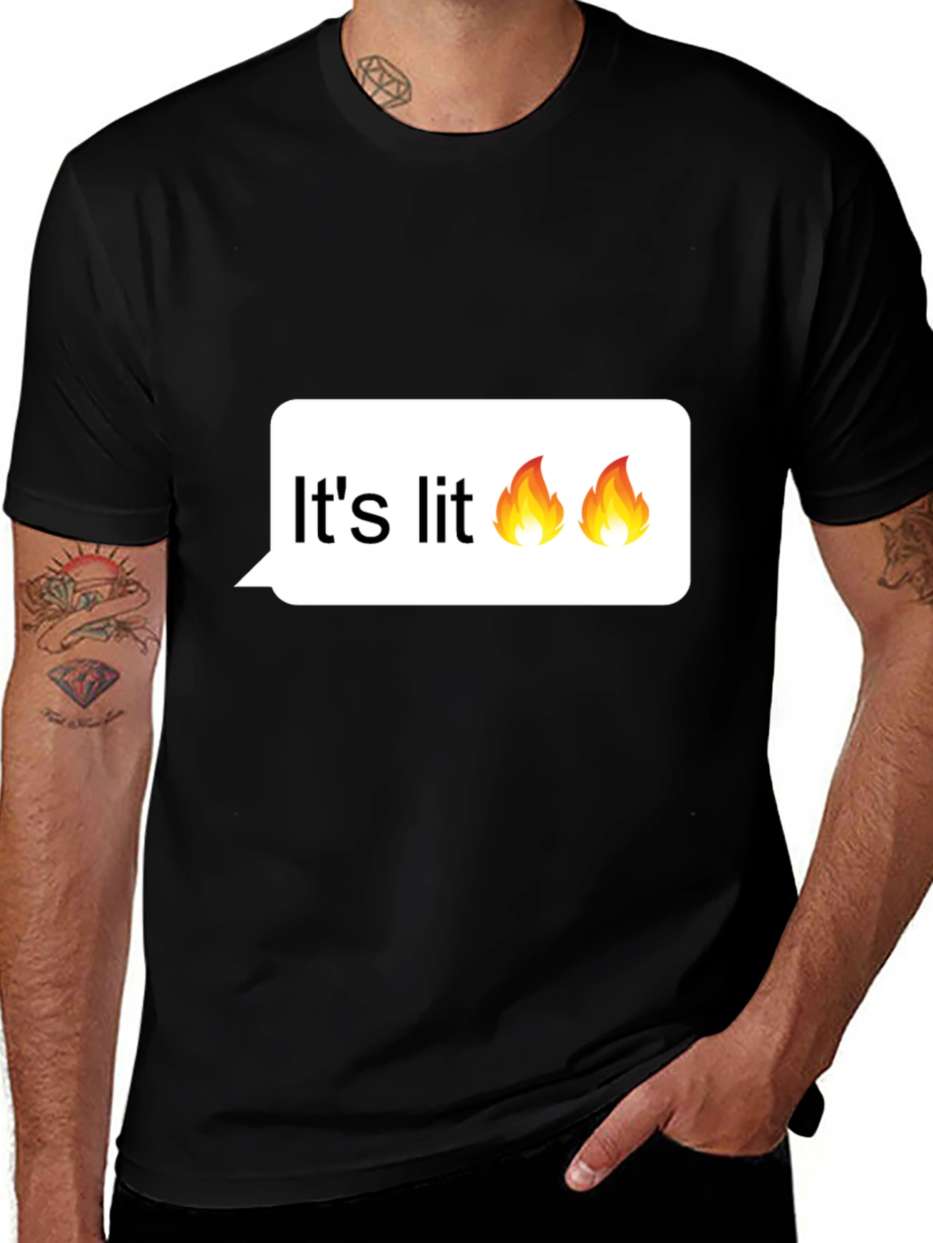 Its Lit! Graphic Tee - Trendy Black T-Shirt