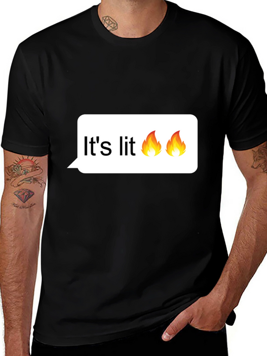 Its Lit! Graphic Tee - Trendy Black T-Shirt