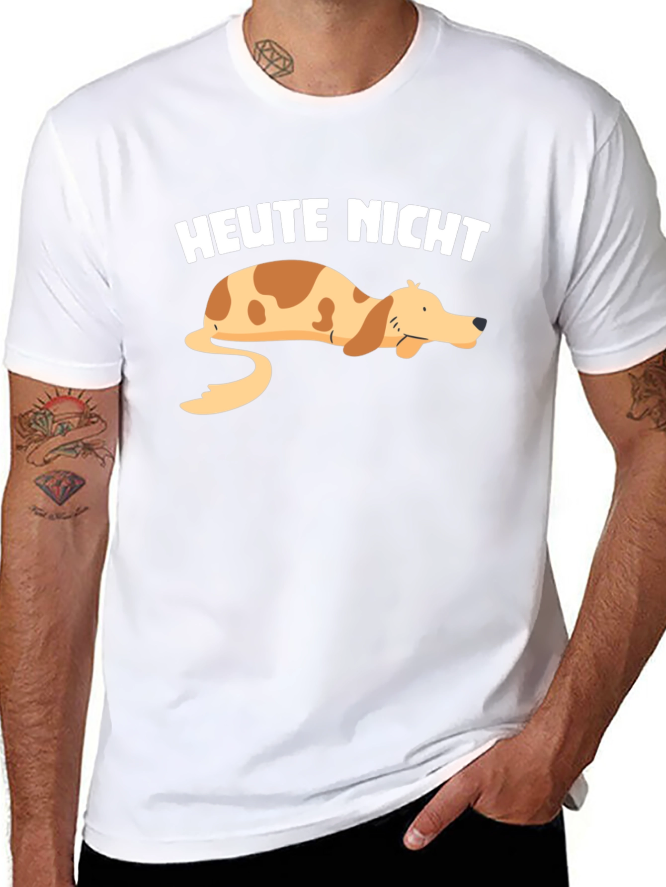 Heute Nicht Lazy Dog Graphic T-Shirt