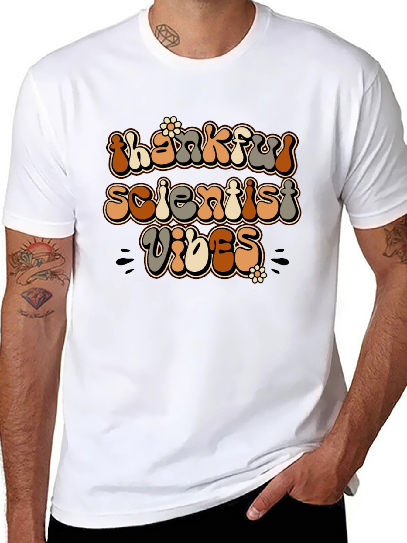 Thankful Scientist Vibes Black T-Shirt