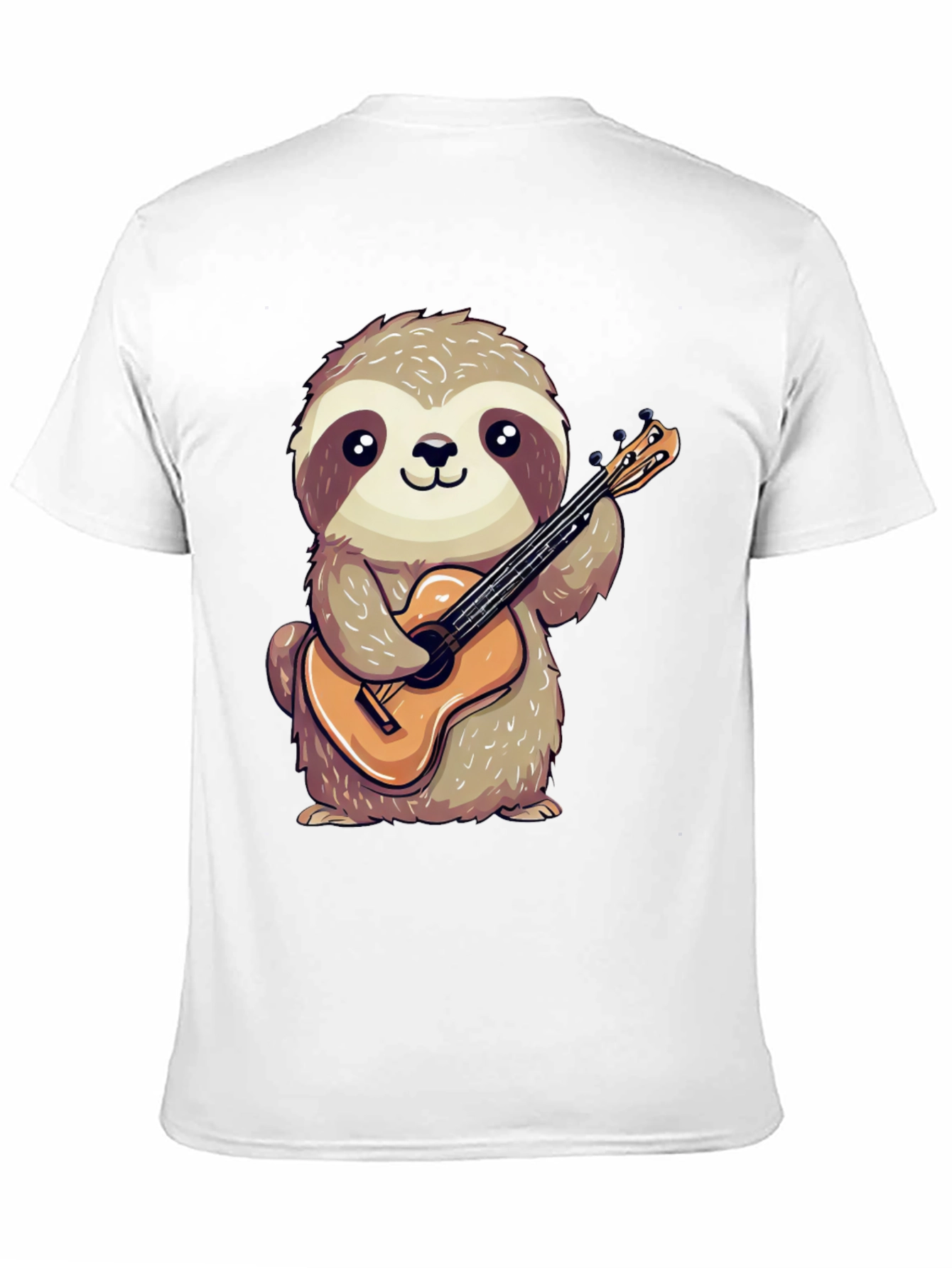 Sloth Guitarist Graphic Tee - Cute & Playful Design