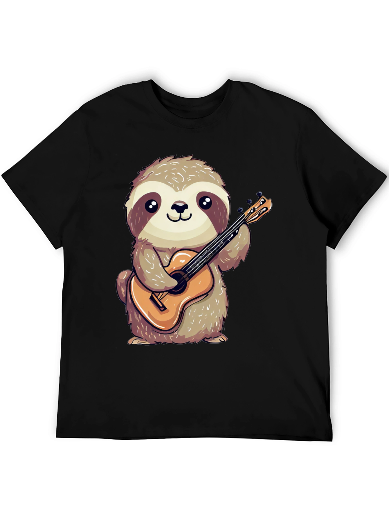Sloth Guitarist Graphic Tee - Cute & Playful Design