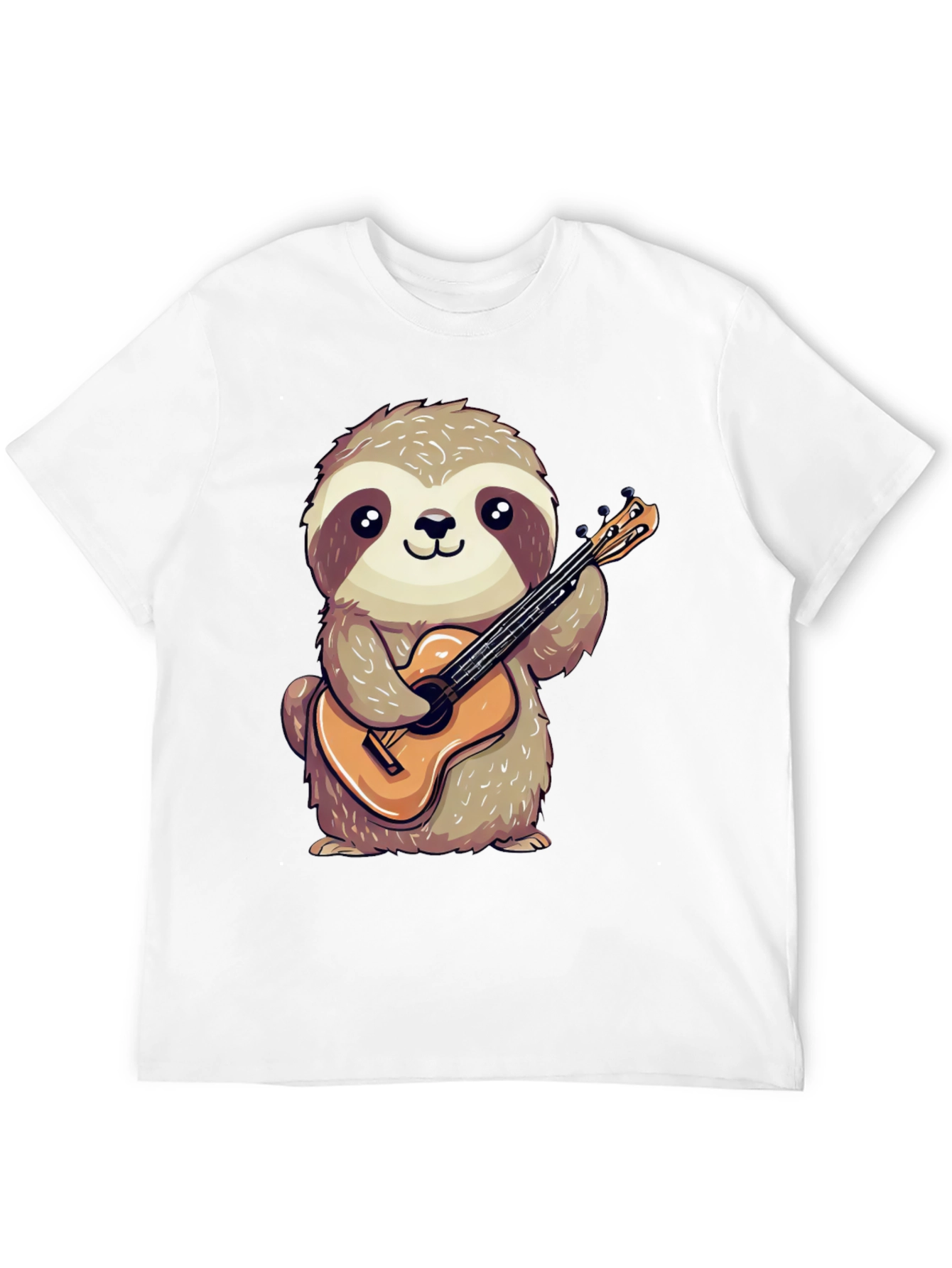 Sloth Guitarist Graphic Tee - Cute & Playful Design