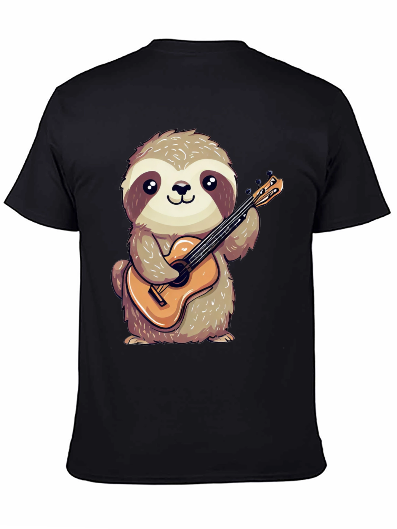 Sloth Guitarist Graphic Tee - Cute & Playful Design
