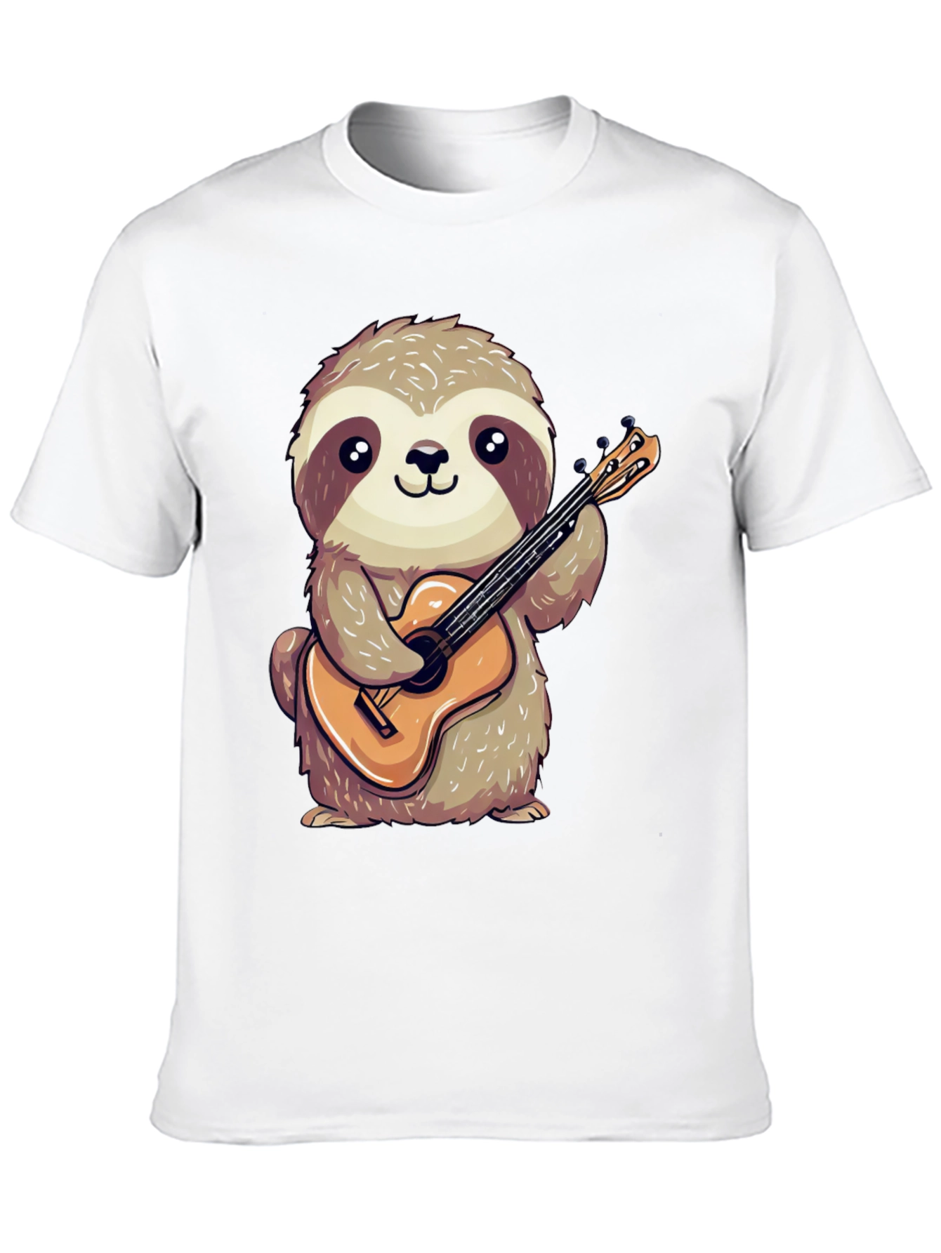 Sloth Guitarist Graphic Tee - Cute & Playful Design