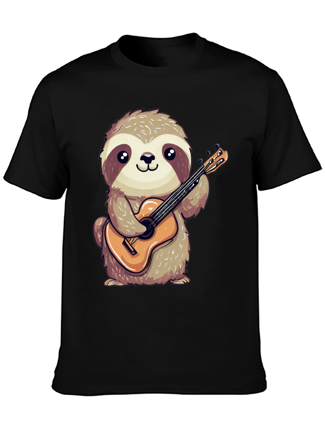 Sloth Guitarist Graphic Tee - Cute & Playful Design