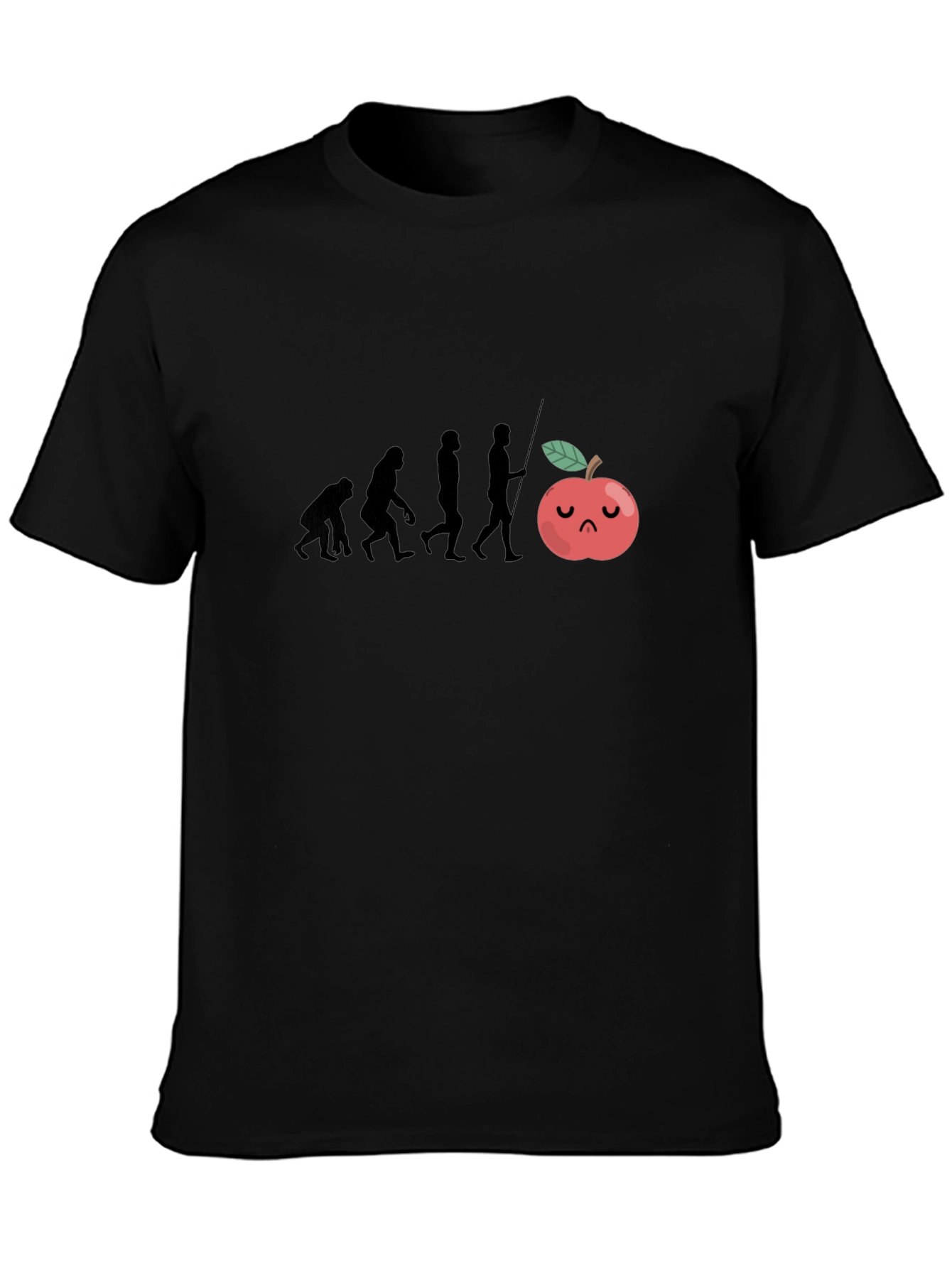 Evolution Sad Apple Black T-Shirt