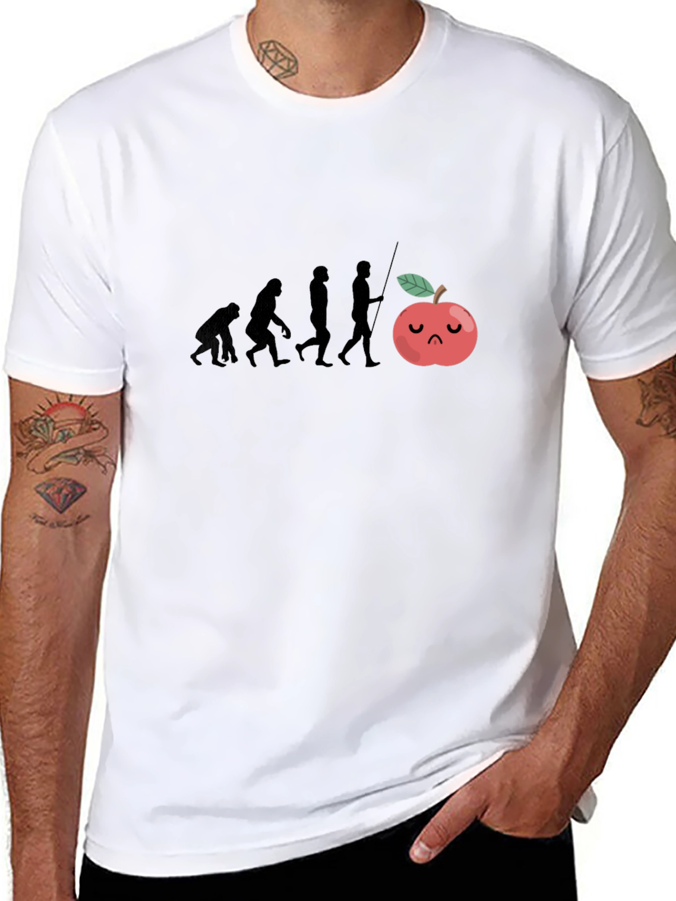Evolution Sad Apple Black T-Shirt