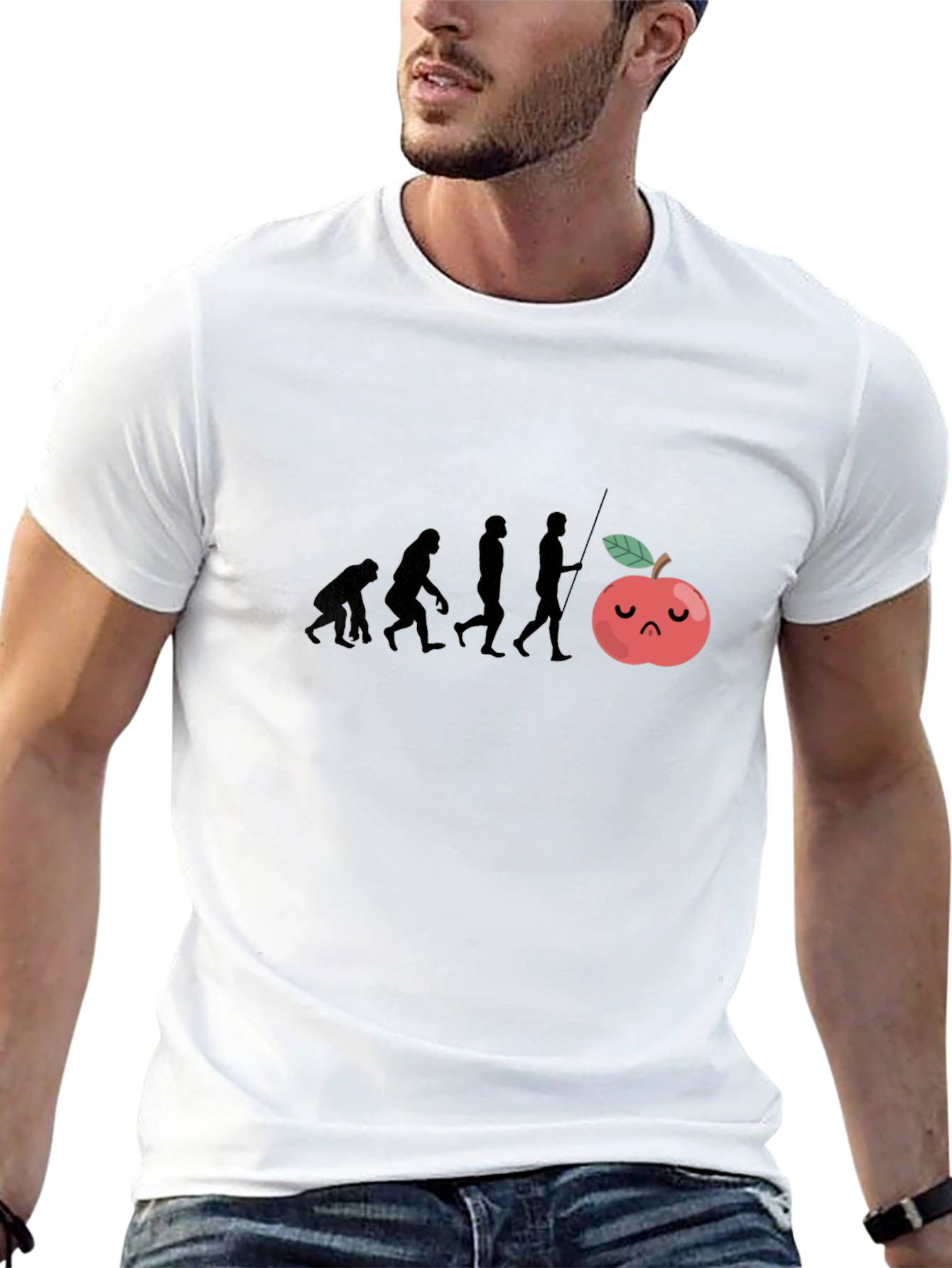 Evolution Sad Apple Black T-Shirt