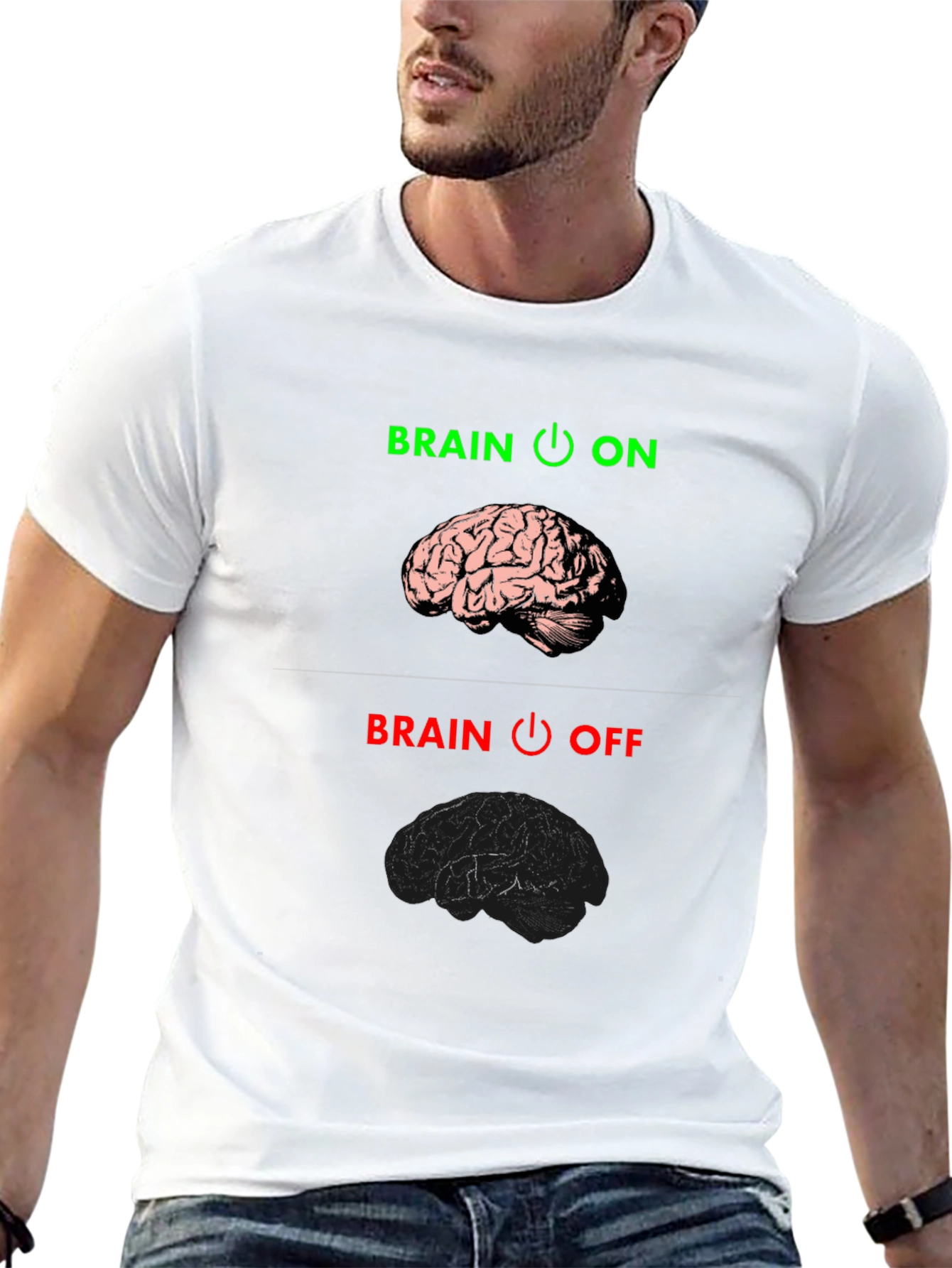 Brain On/Off Graphic Tee - Funny T-Shirt