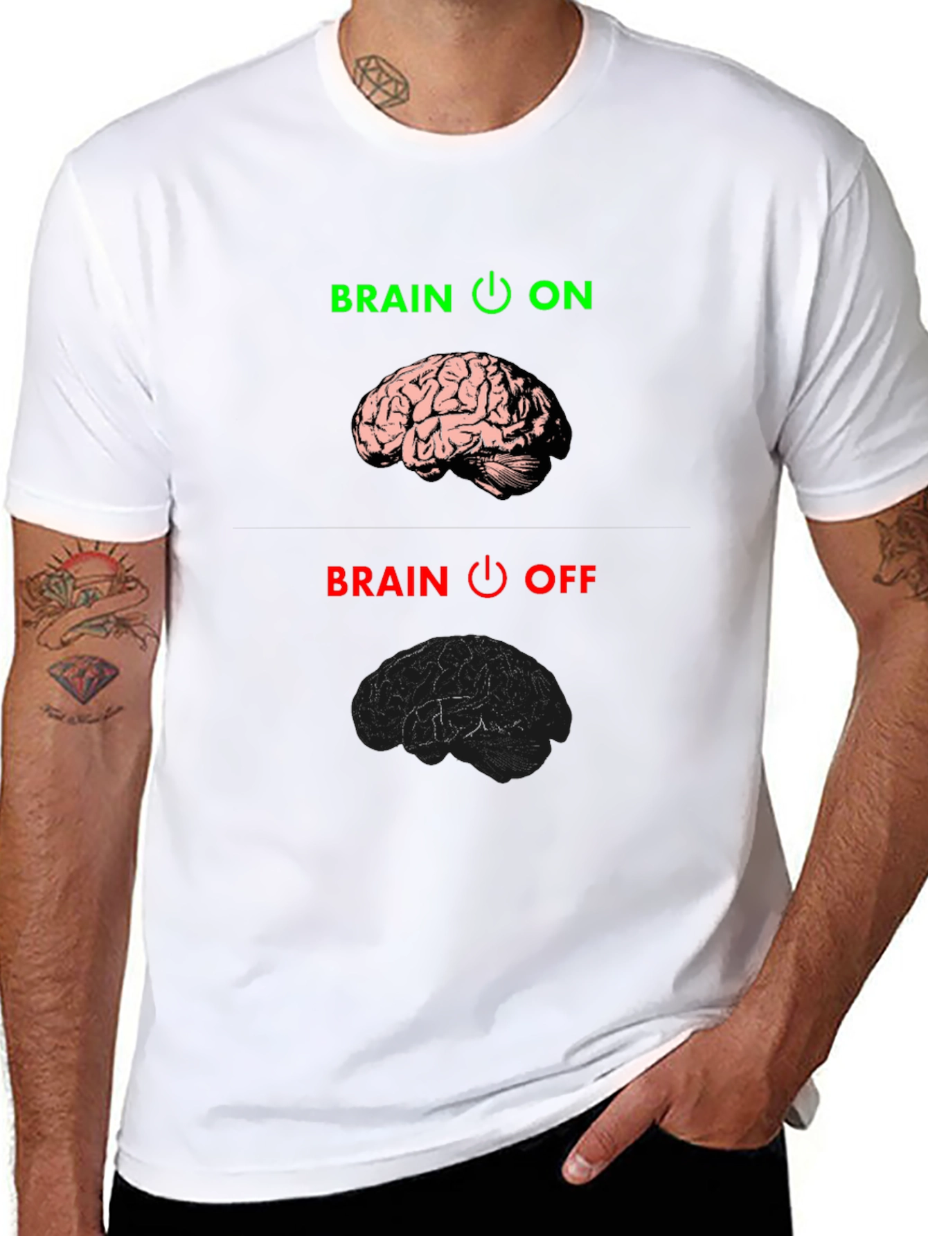 Brain On/Off Graphic Tee - Funny T-Shirt