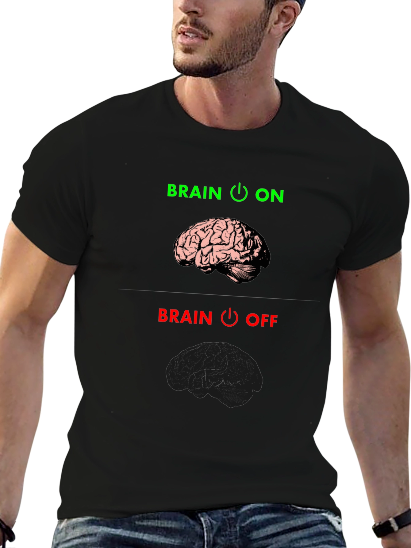 Brain On/Off Graphic Tee - Funny T-Shirt