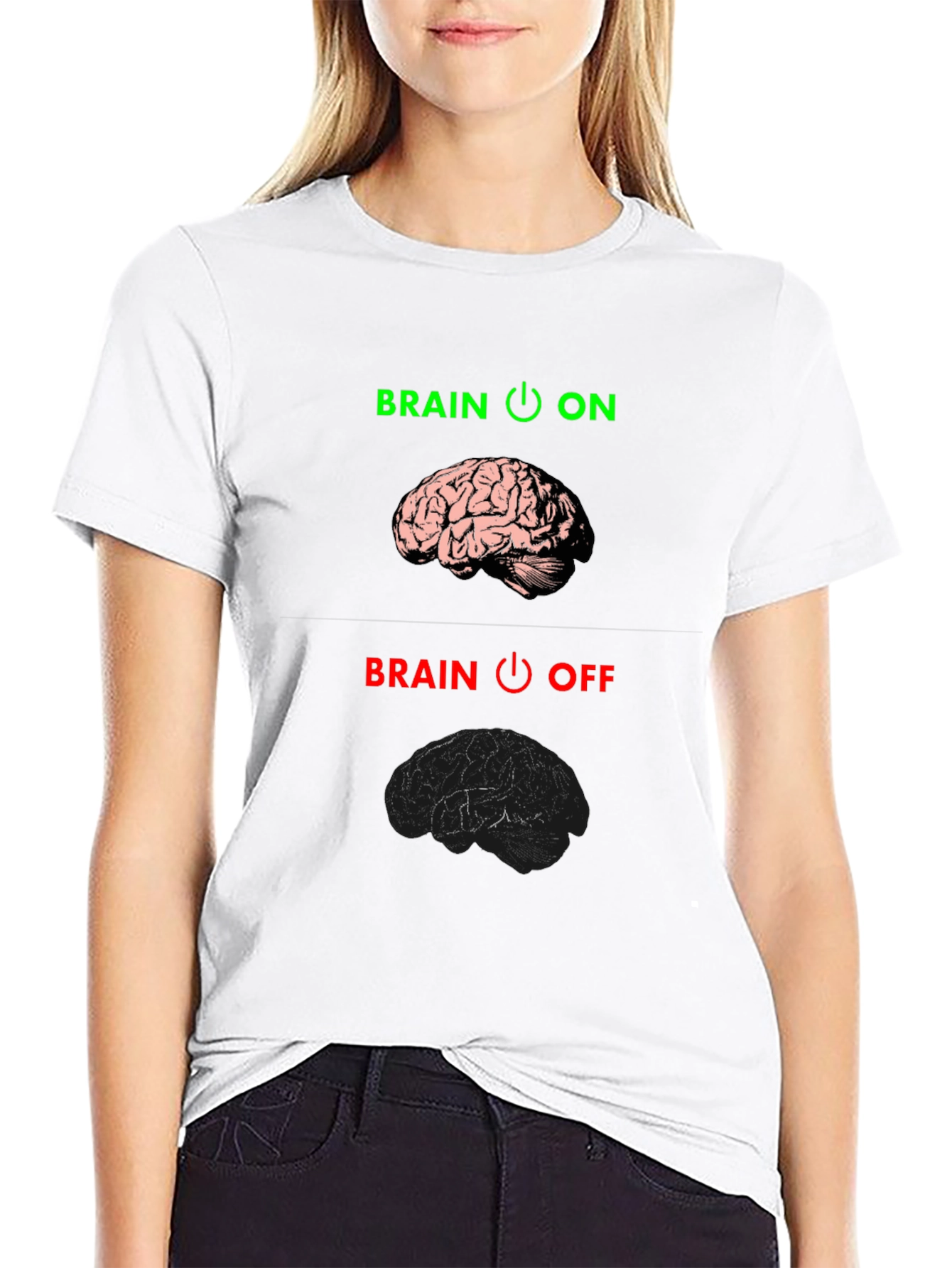 Brain On/Off Graphic Tee - Funny T-Shirt