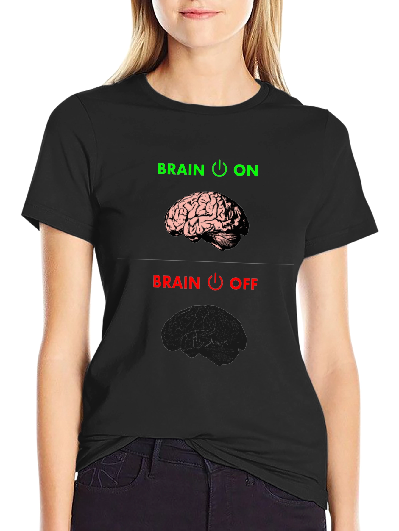 Brain On/Off Graphic Tee - Funny T-Shirt