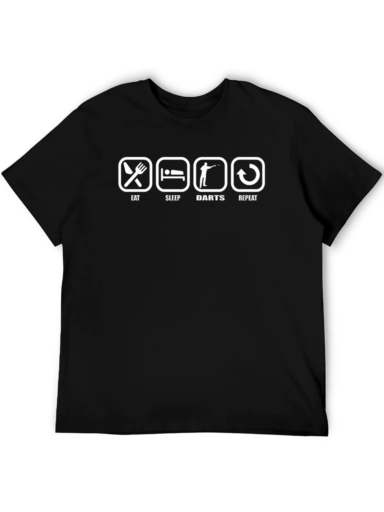 Eat Sleep Darts Repeat T-Shirt - Black Tee