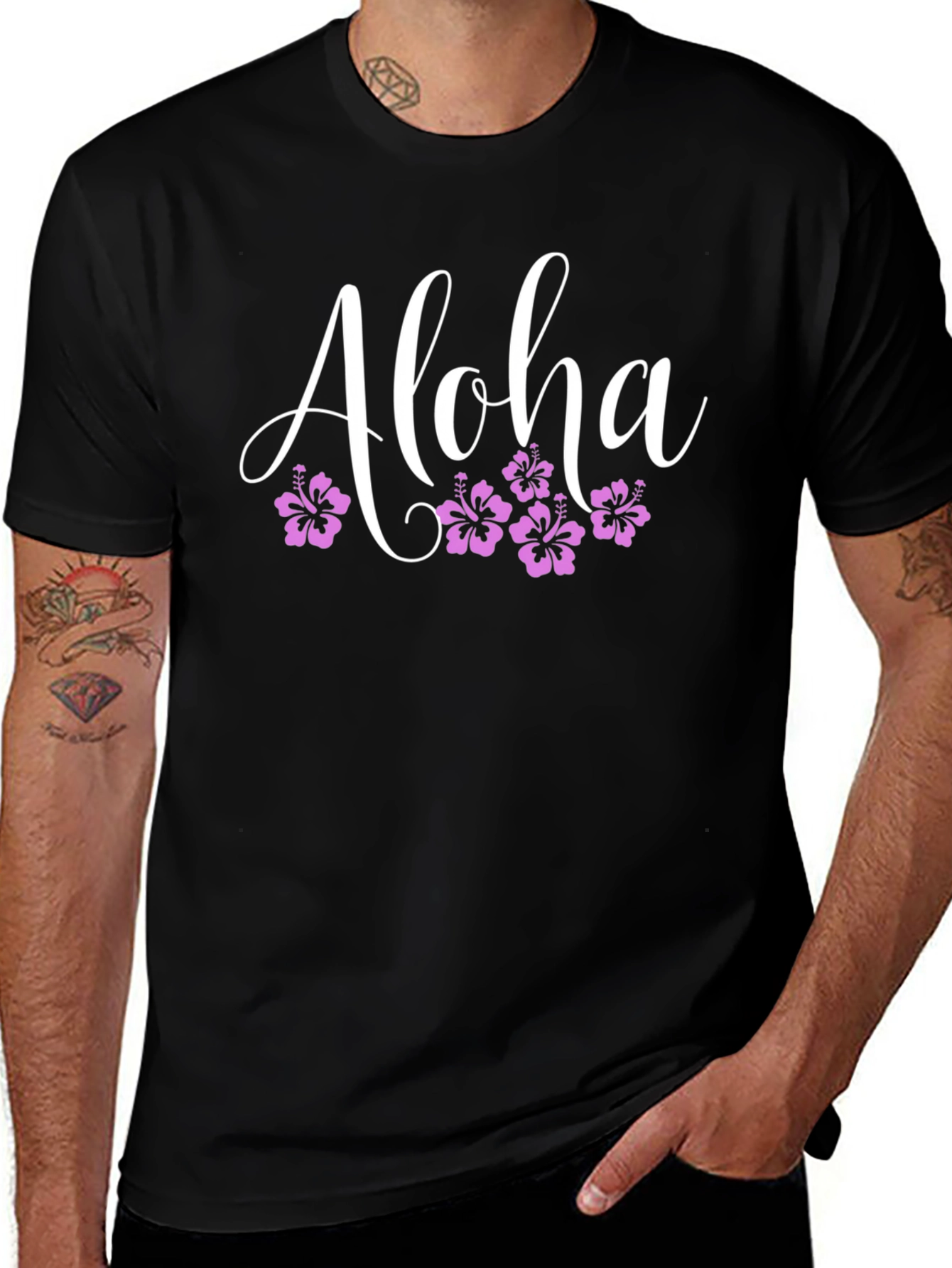 Aloha Floral Graphic Black T-Shirt