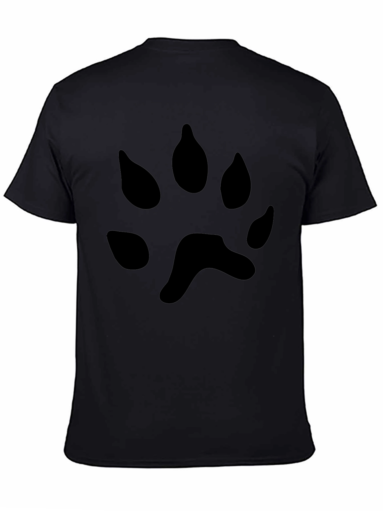 Black T-Shirt with Paw Print Design